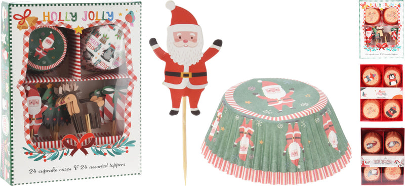 Conjunto Para Cupcakes 48 Peças Design Natal