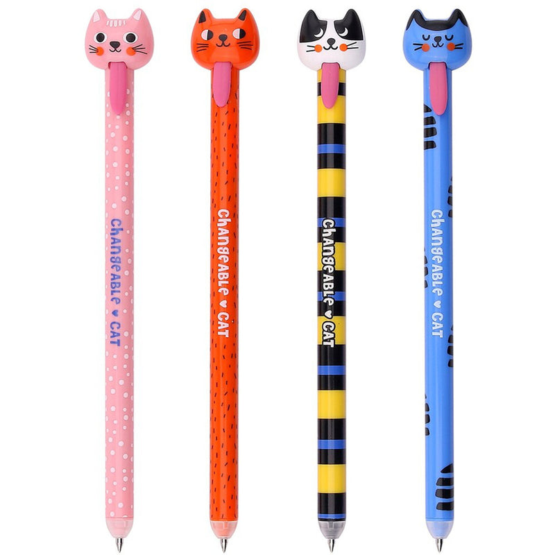 Esferográfica Apagável Azul Gato Puxa Lingua