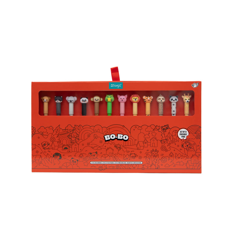 Conjunto 12 Caneta Apagar Bo-Bo - Animais