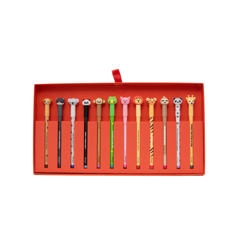 Conjunto 12 Caneta Apagar Bo-Bo - Animais