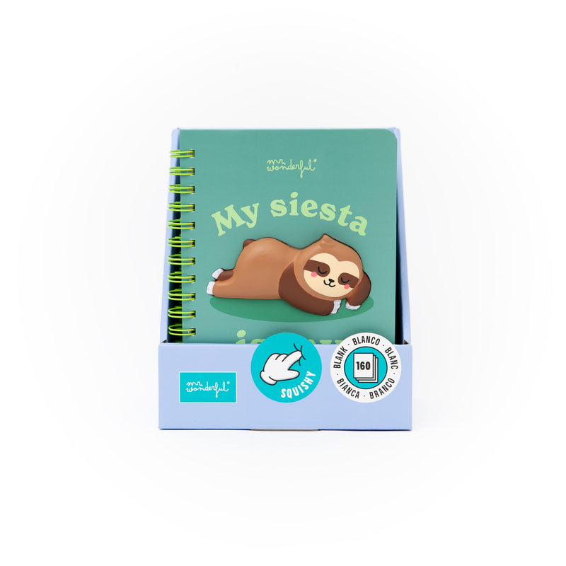 Caderno Formato A5 3D Preguiça -Siesta My Fiesta