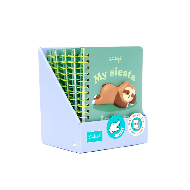 Caderno Formato A5 3D Preguiça -Siesta My Fiesta