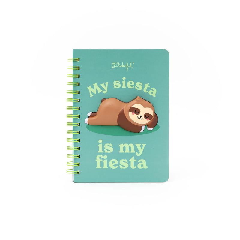 Caderno Formato A5 3D Preguiça -Siesta My Fiesta