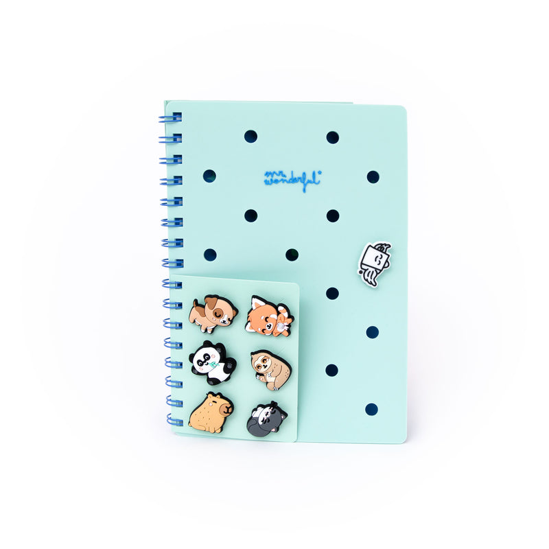 Conjunto Caderno A5, Charms E Caneta - Verde