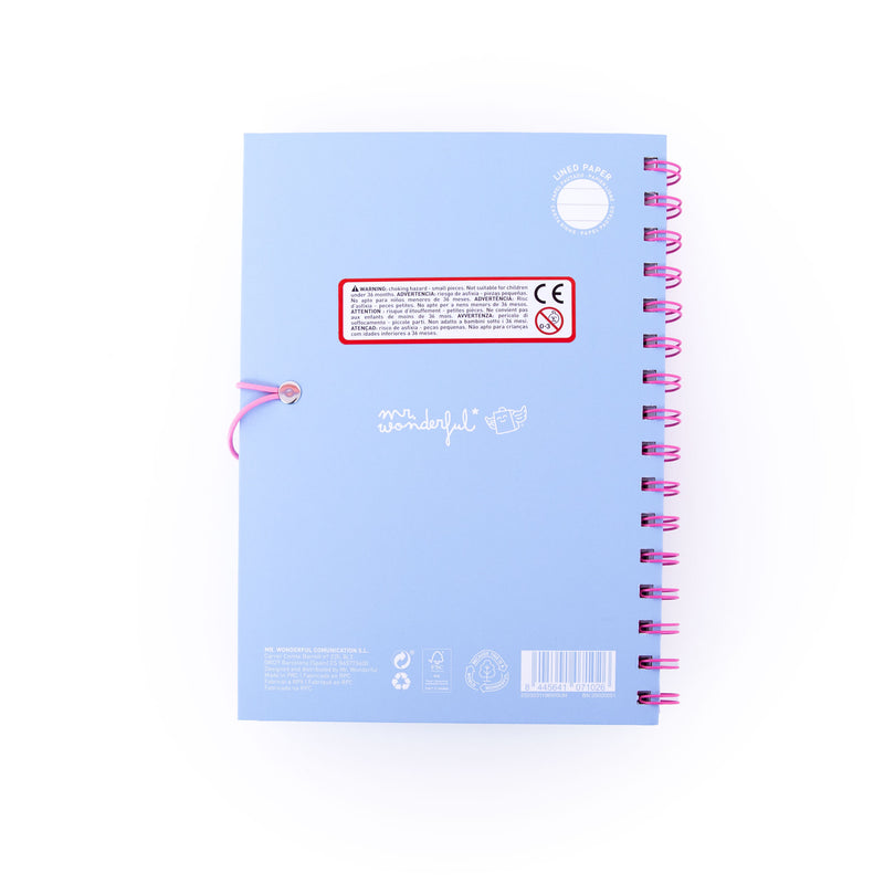 Conjunto Caderno A5, Charms E Caneta - Azul