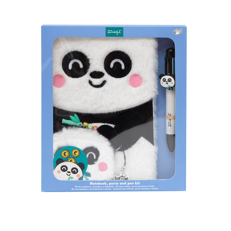Conjunto Caderno A5, Bolsa, Caneta Ap - Panda