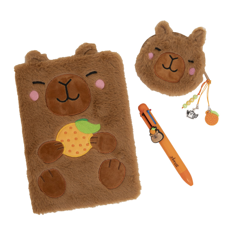Conjunto Caderno A5, Bolsa, Caneta Ap-Capivara
