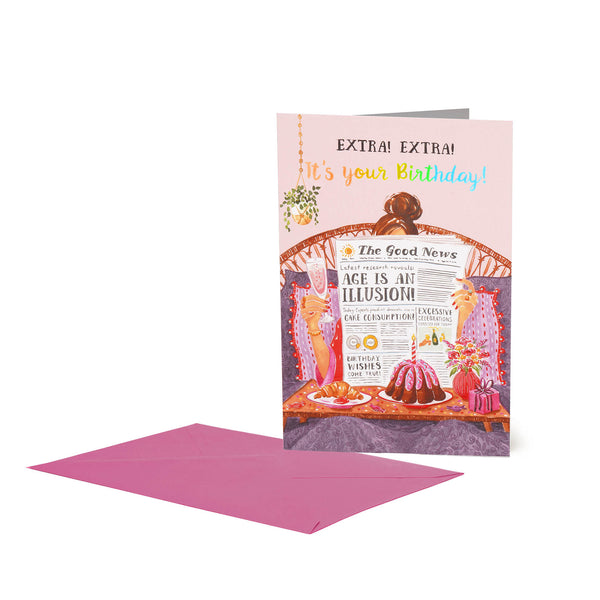Cartão Grande - Birthday Newspaper