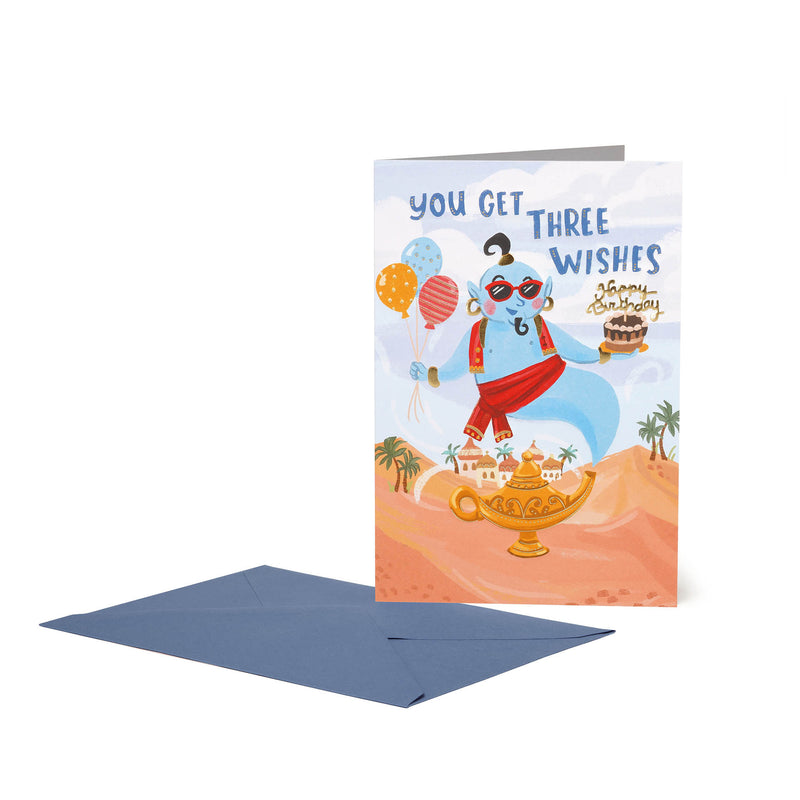 Cartão Grande - Three Wishes Genius