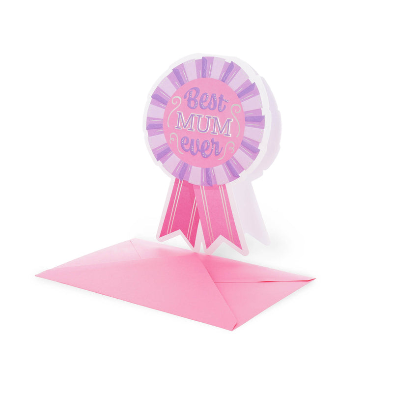 Cartão Grande  - Best Mum Ever Cockade