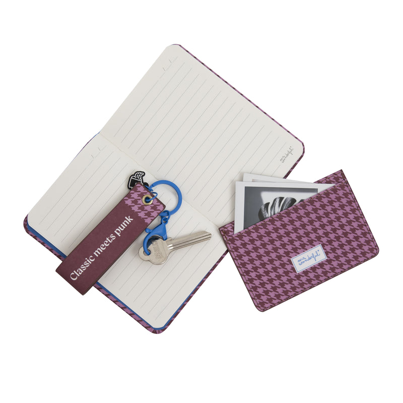 Conjunto Caderno + P.Moeda/Chave Pied-De-Poule