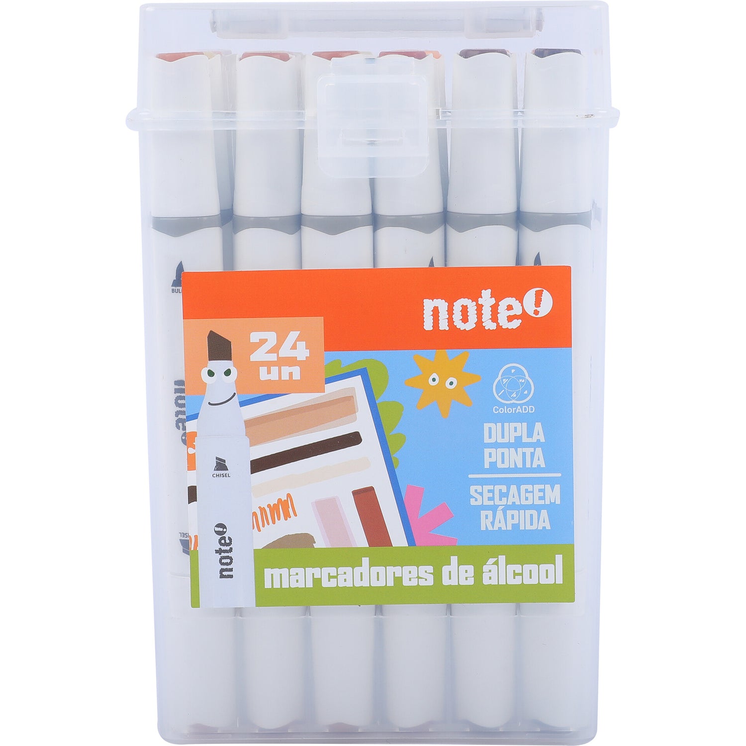 Marcador Colorir Ponta Dupla Skin 24 Unidades Note!