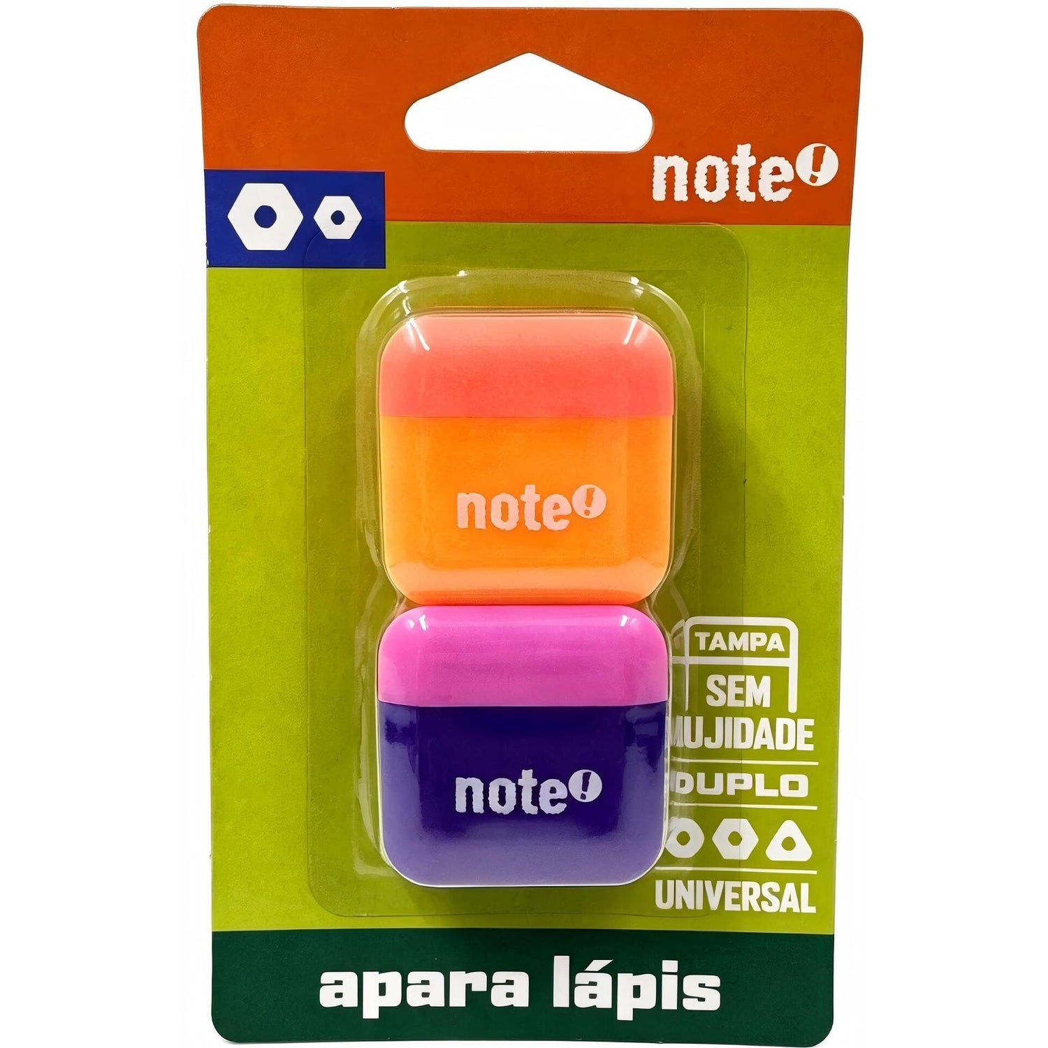 Apara Lápis Com Depósito Neon 2 Unidades Note!