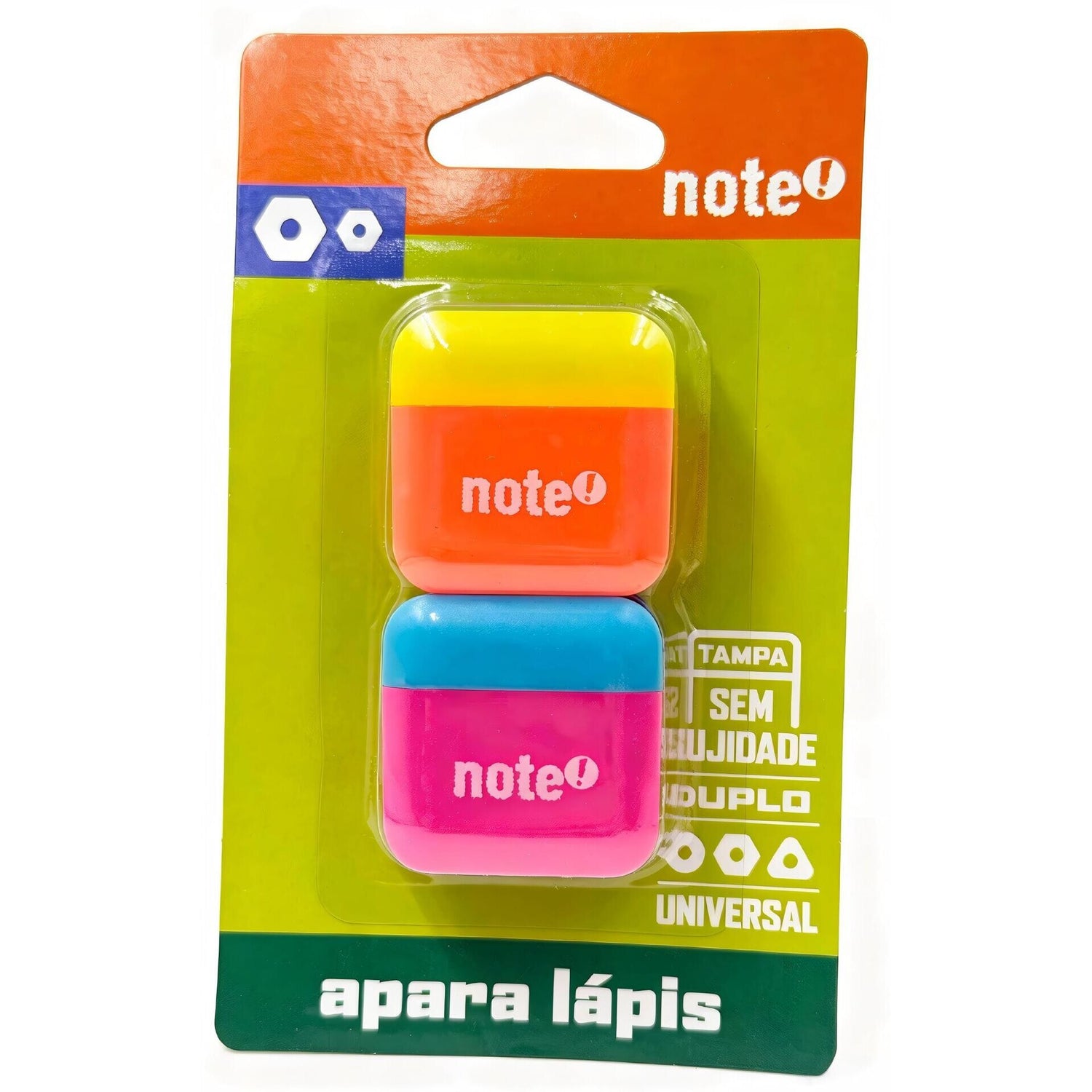Apara Lápis Com Depósito Neon 2 Unidades Note!