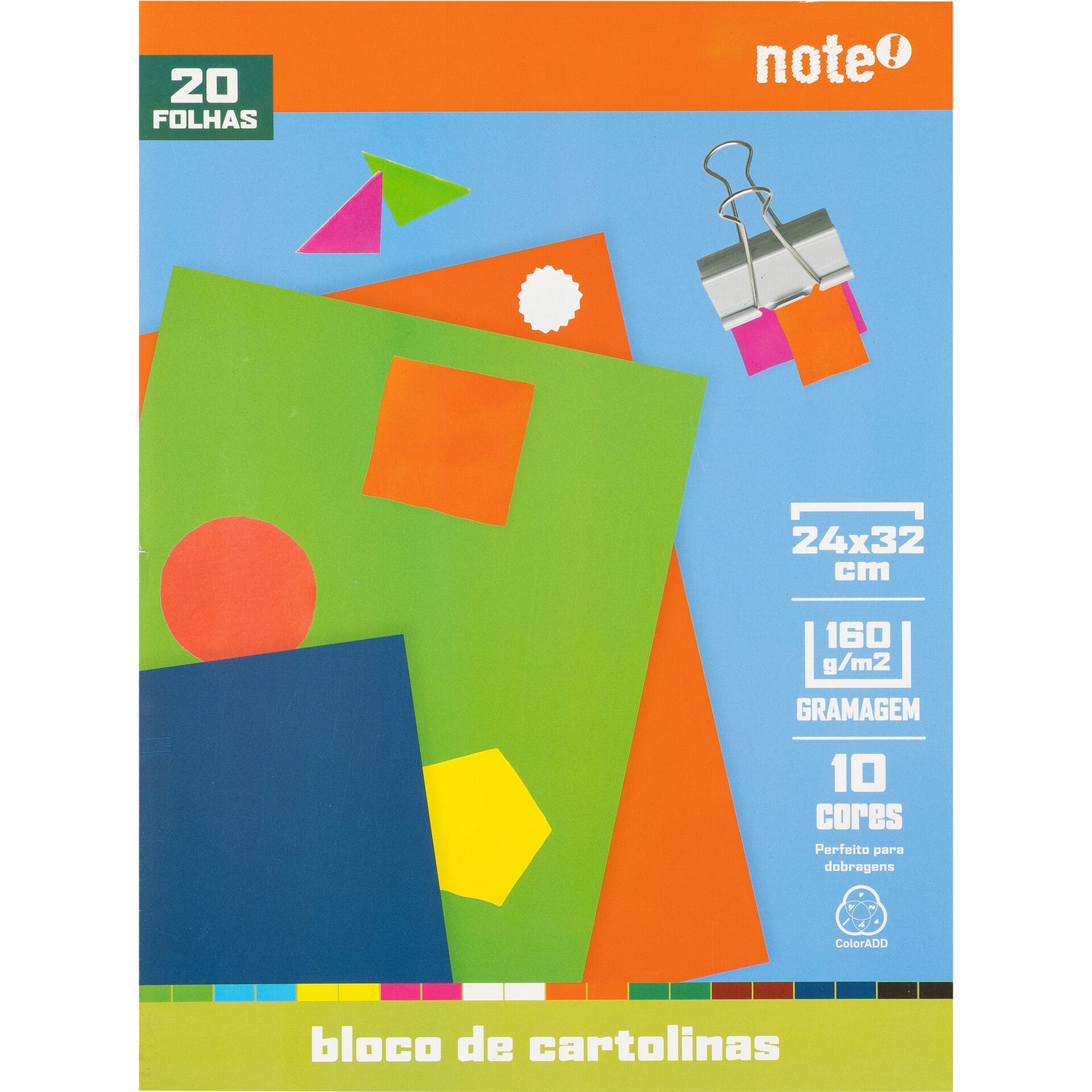 Bloco Cartolinas 24*32 Centímetros 165 Gramas 20 Fl Note!