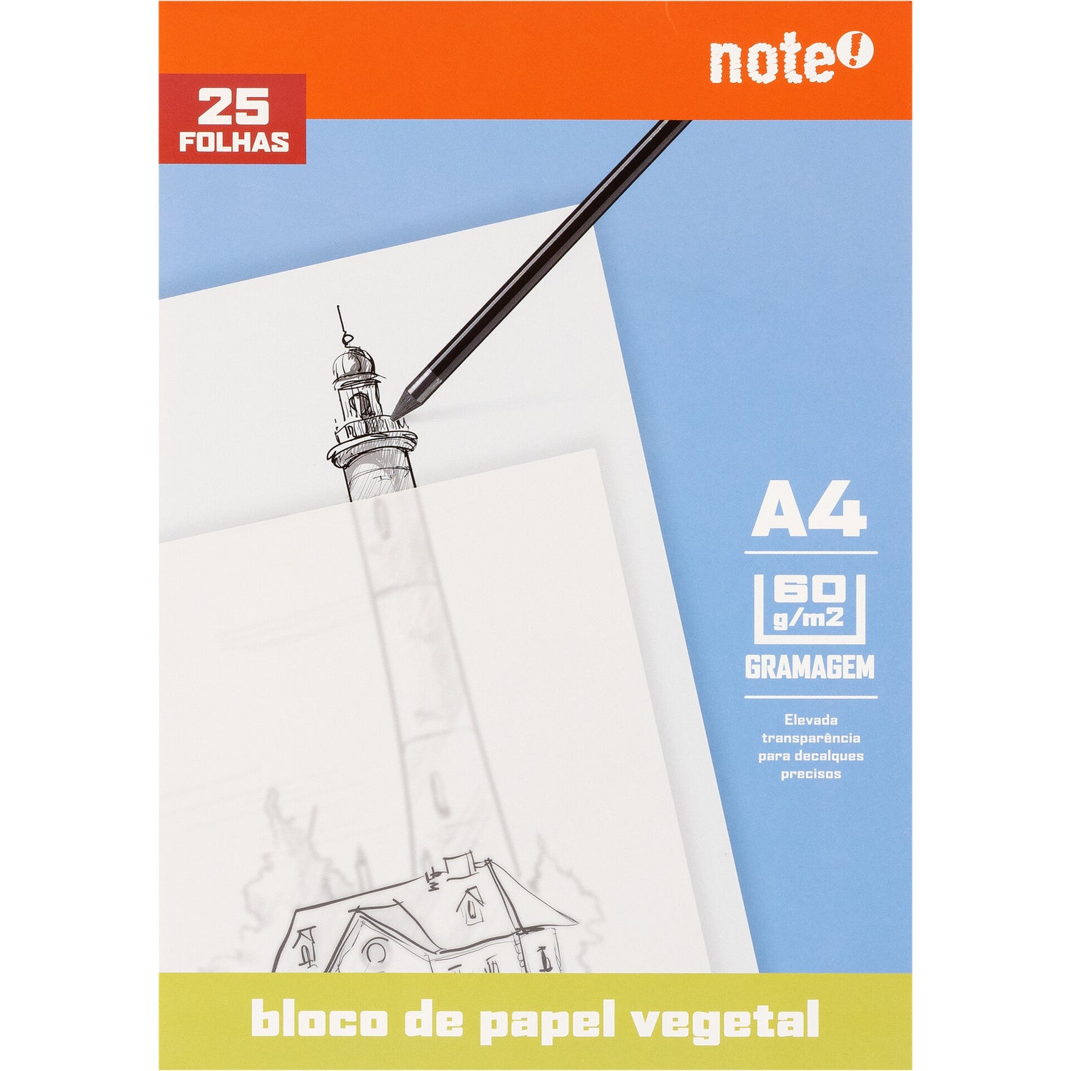 Bloco Papel Vegetal Formato A4 60 G 25 Fl Note!