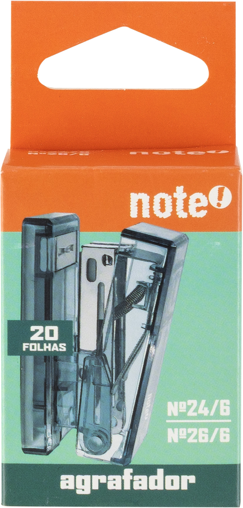 Agrafador Mini Transparente 20 Folhas(várias opções) Note!