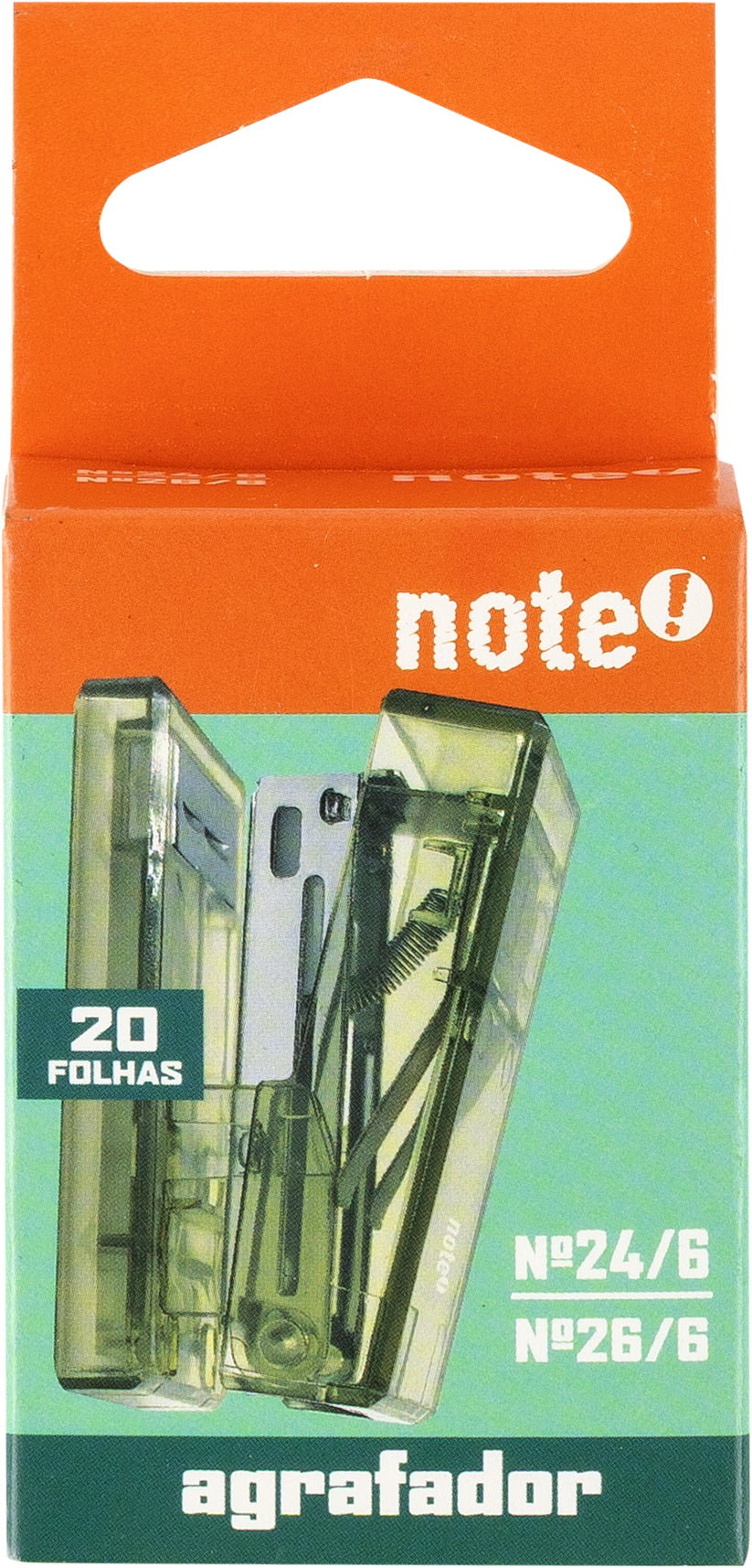 Agrafador Mini Transparente 20 Folhas(várias opções) Note!