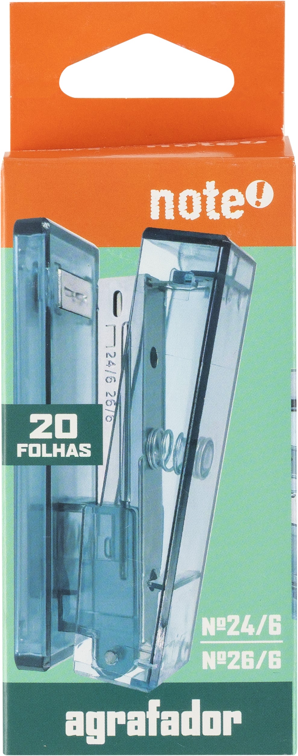 Agrafador Transparente 20 Folhas (várias opções) Note!