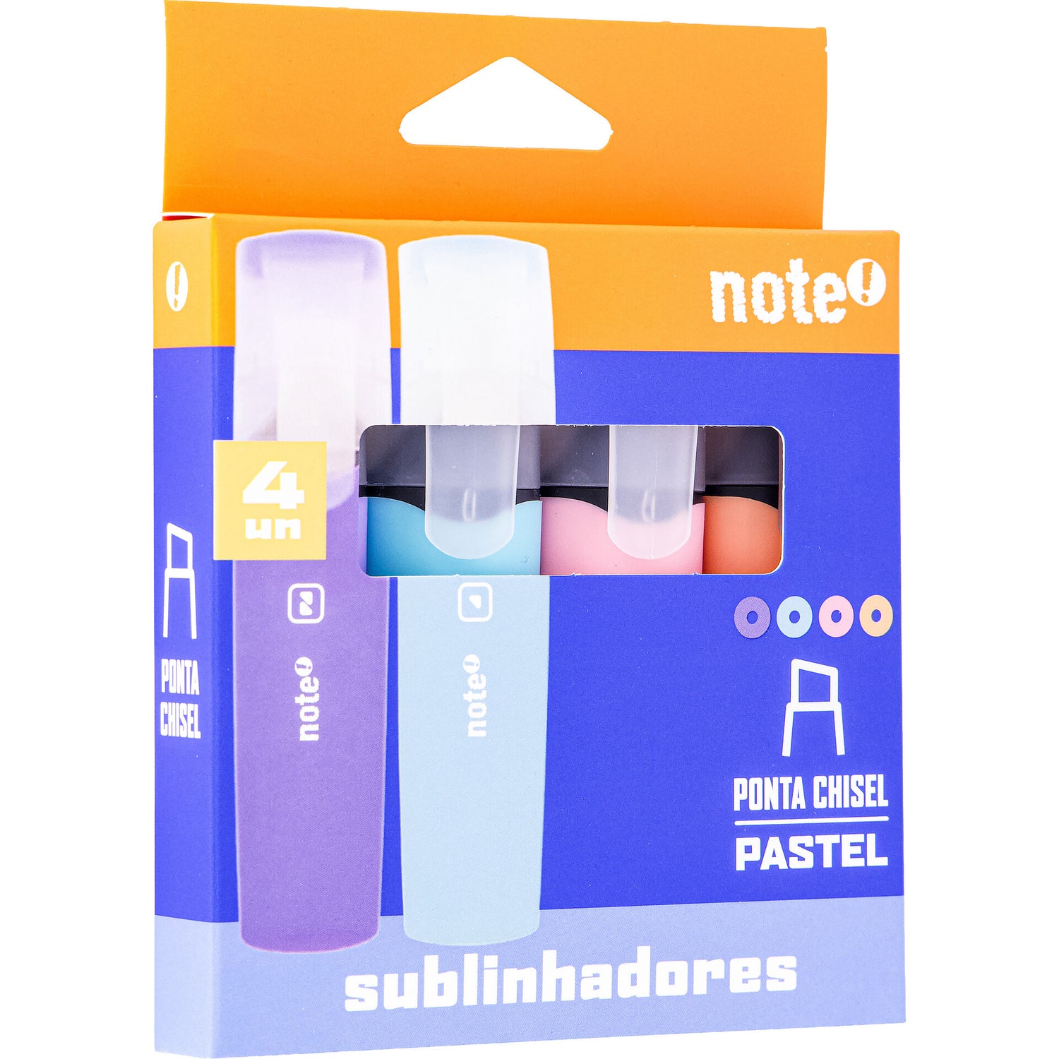 Marcador Fluor Pastel 4 Unidades Note!