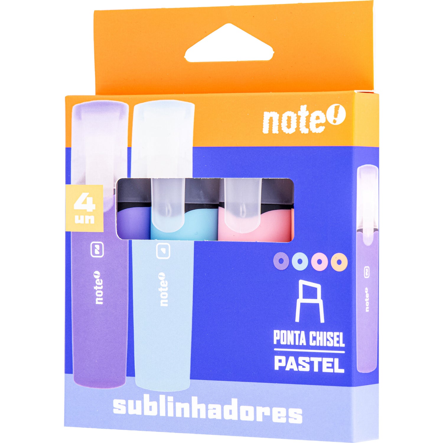 Marcador Fluor Pastel 4 Unidades Note!