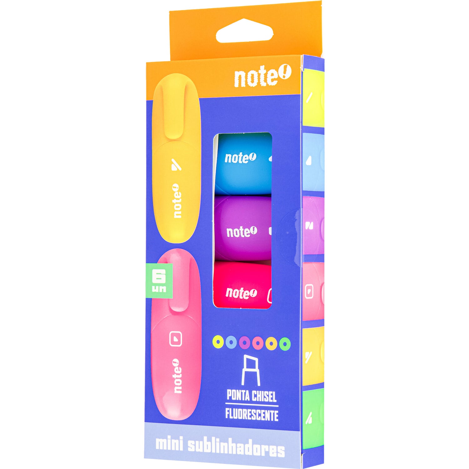 Marcador Mini Fluor 6 Unidades Note!