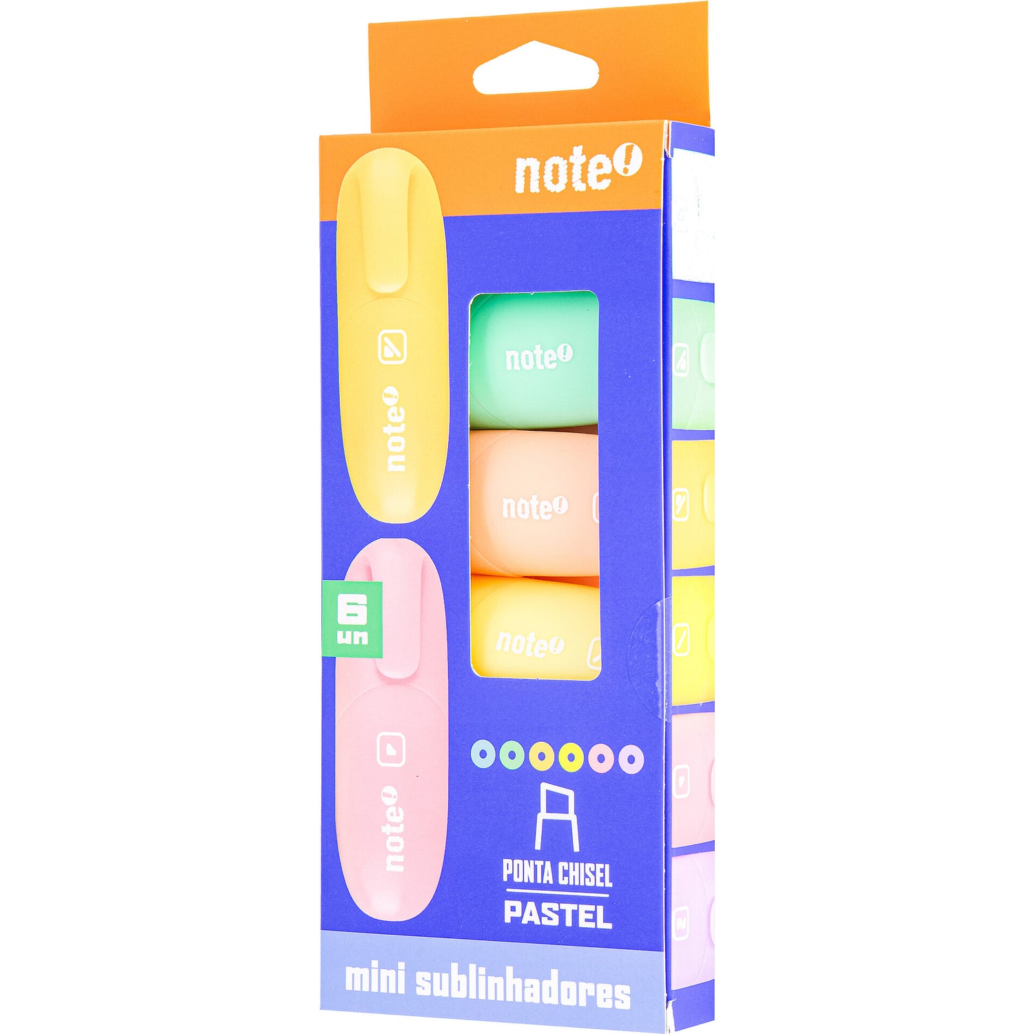 Marcador Mini Fluor Pastel 6 Unidades Note!