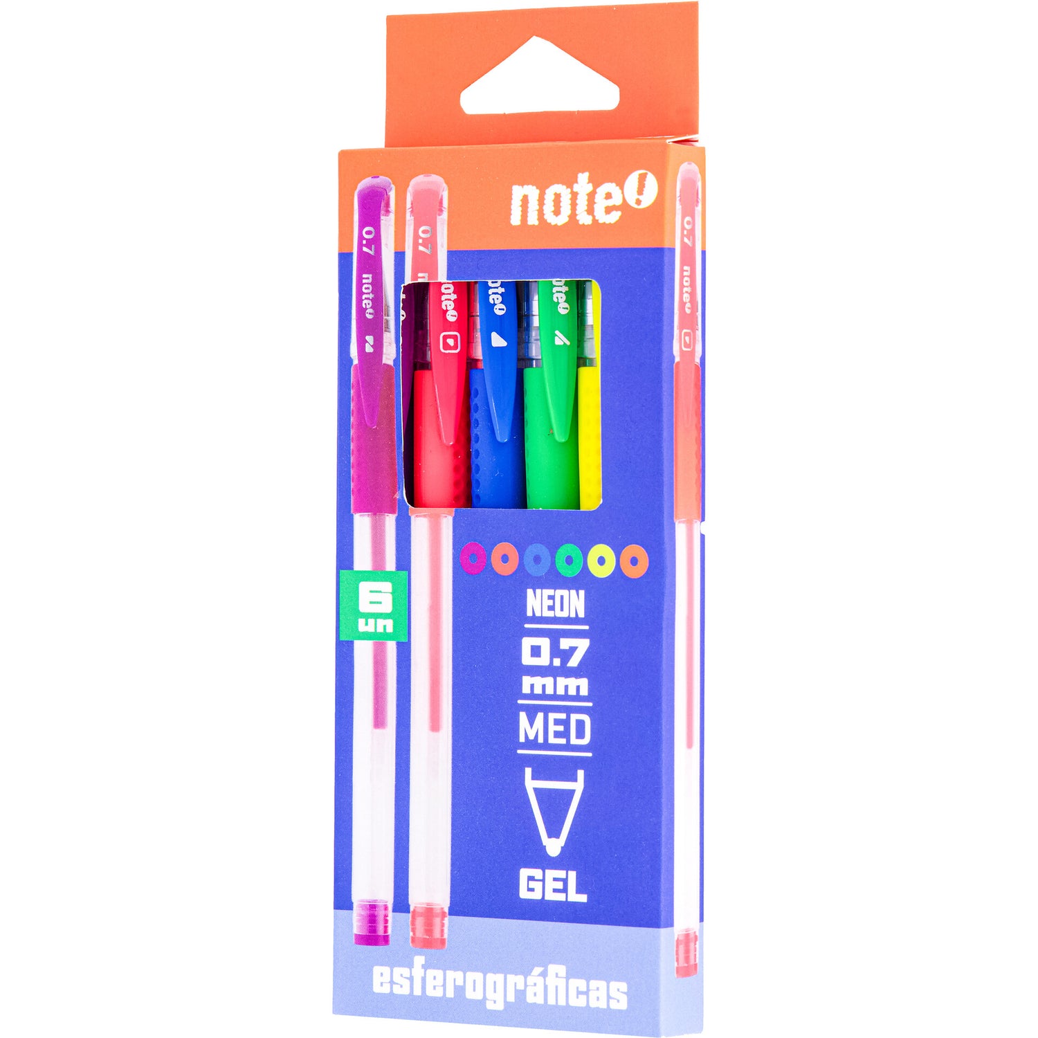 Esferográfica Tinta Gel Neon 6 Unidades Note!