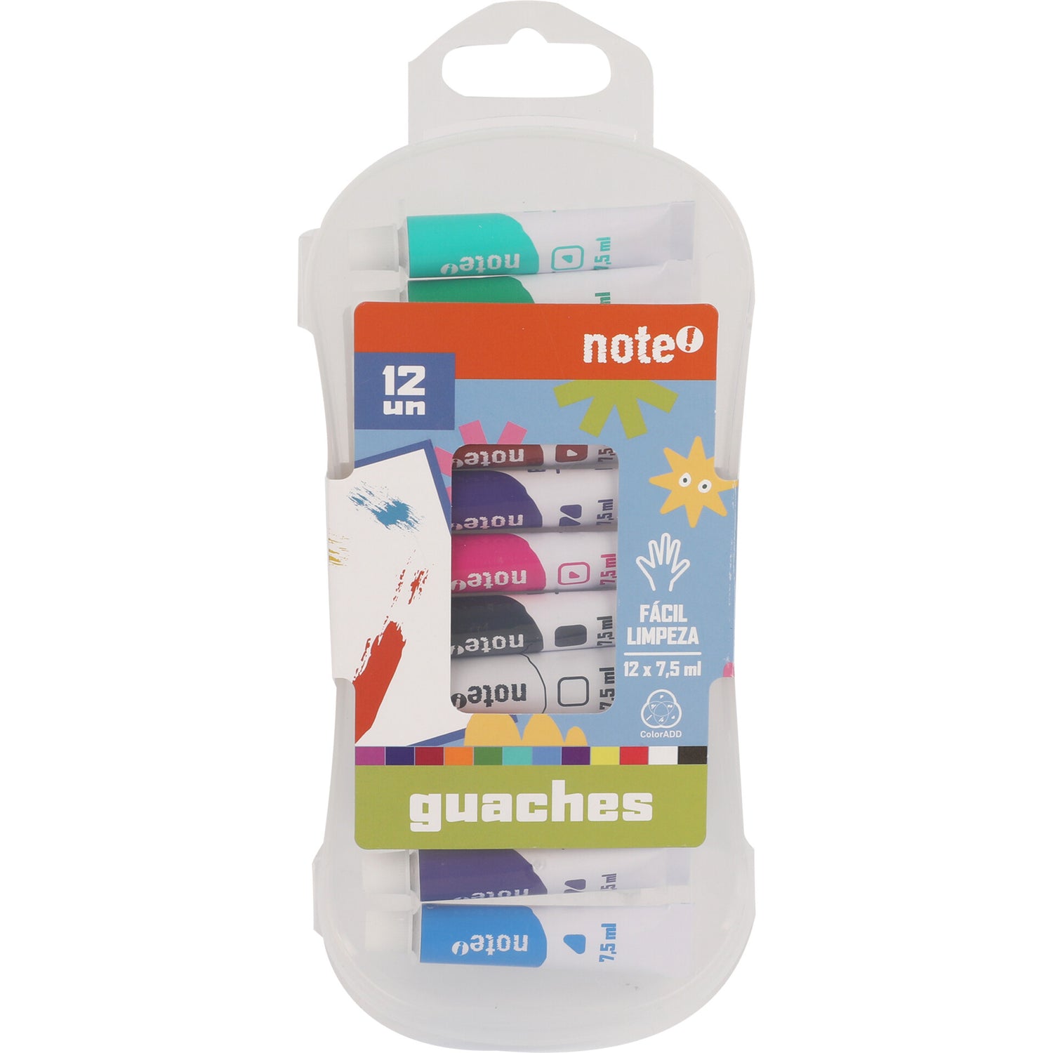 Guache 7.5 Mililitros Com 12 Tubos Sortido Note!