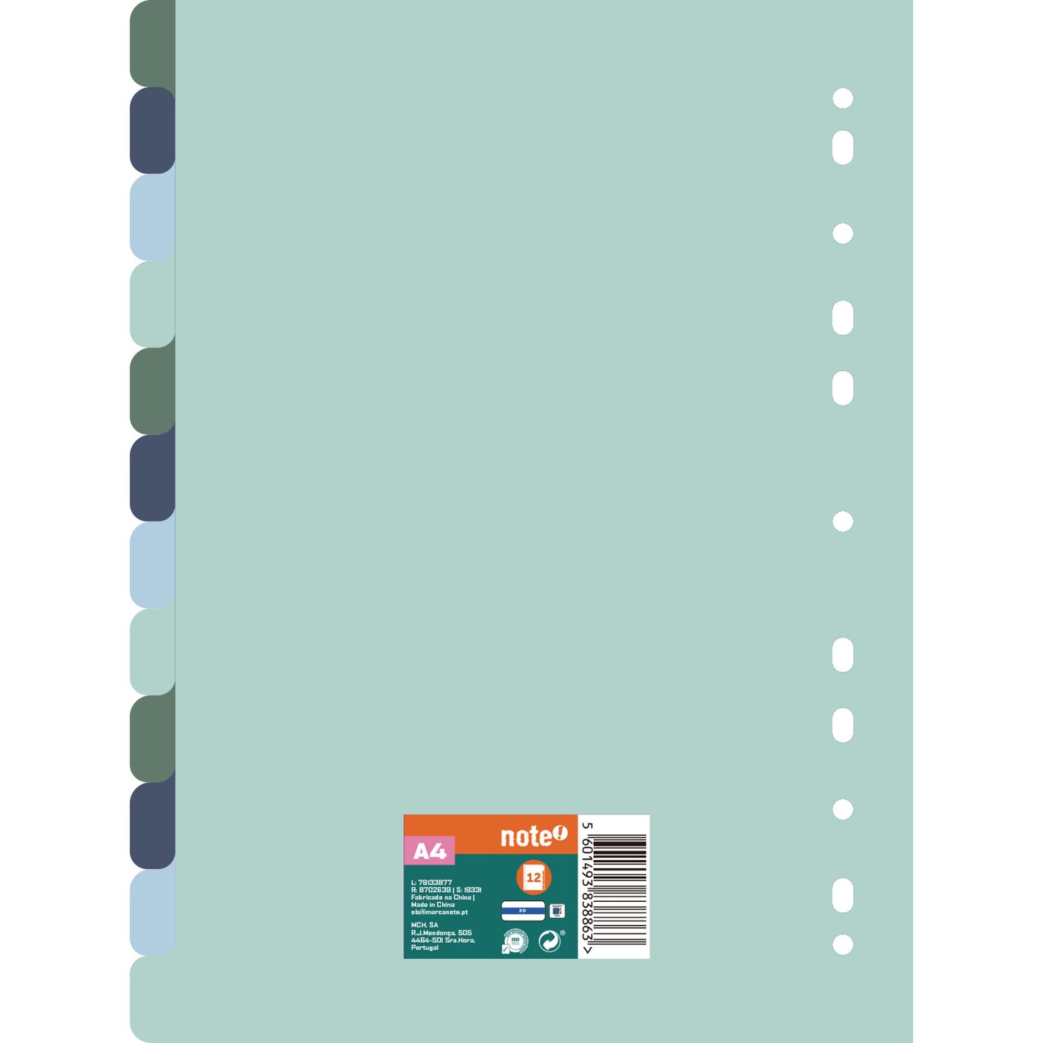 Separador Pp Formato A4 Com 12 Div Note!