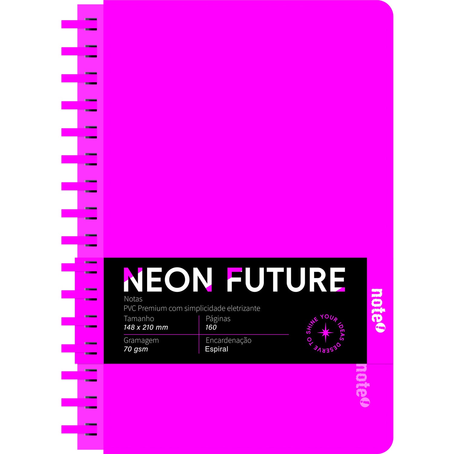 Caderno Esp Formato A5 Soft80 F 70 G P Fluor Neon Note