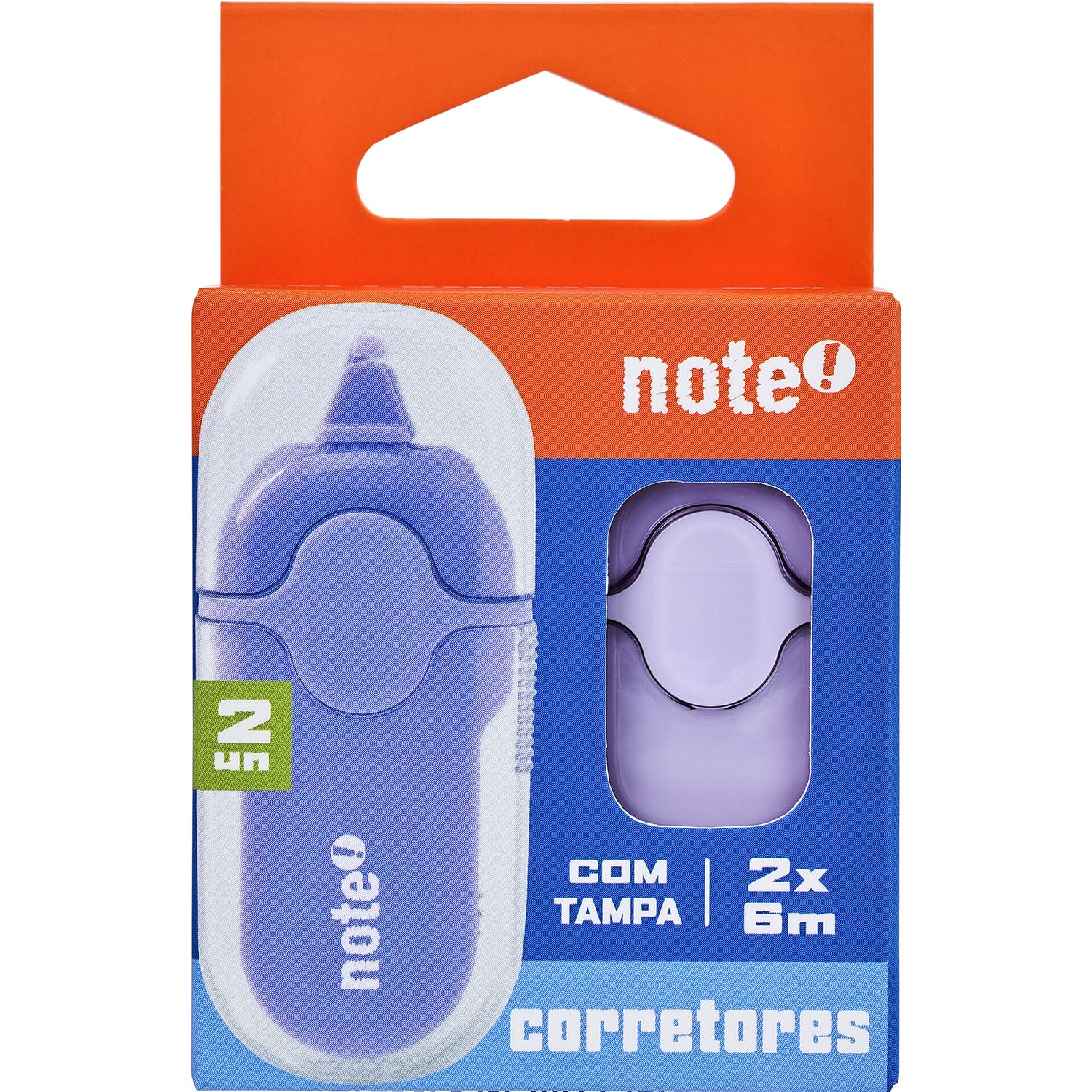 Fita Corretora com Tampa 6m 2 Unidades (várias cores) Note!