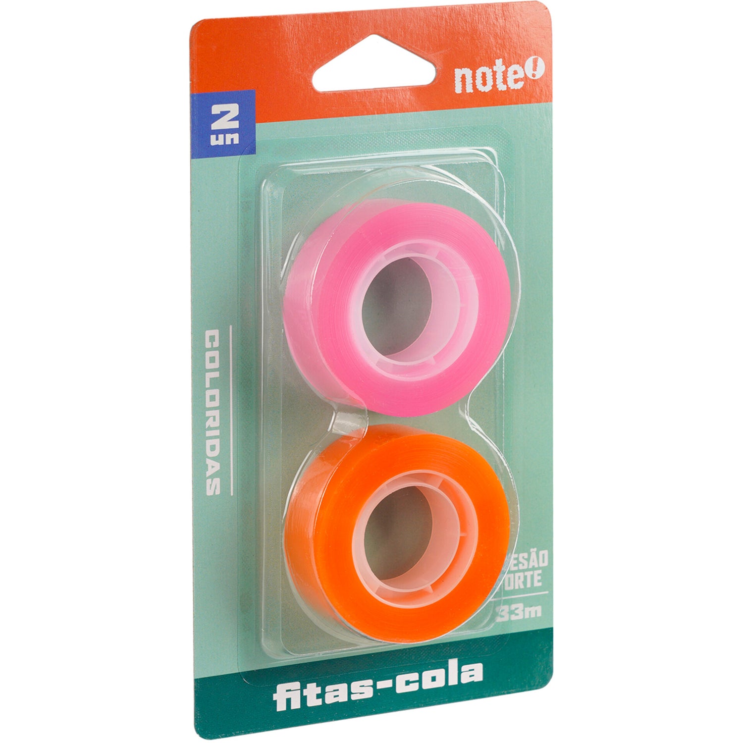 Fita Cola Transp Color 18 Mm*33 M 2 Unidades Note
