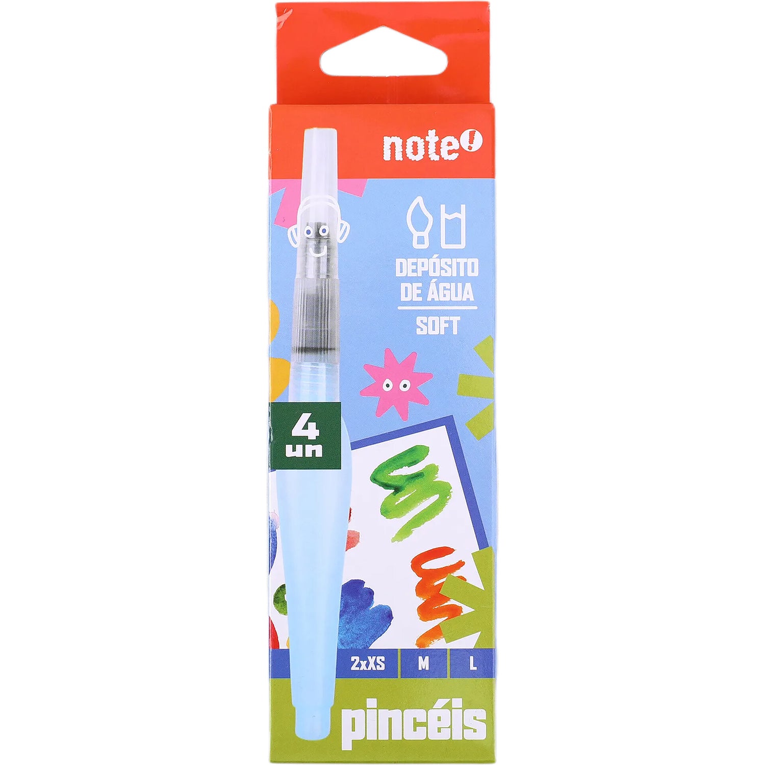 Pincel Ponta 2 Xs+M+L Com Deposito Agua 4 Unidades