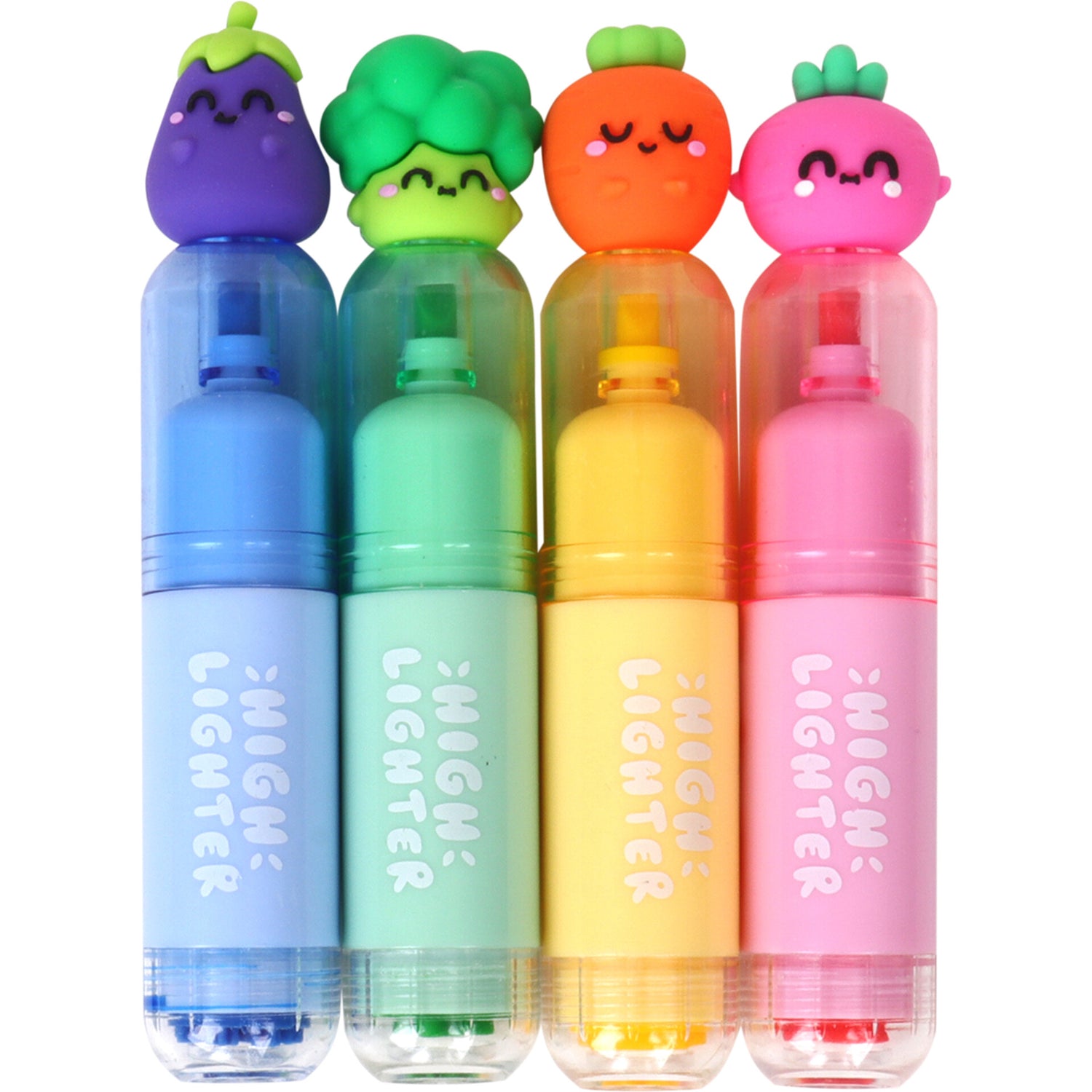 Marcador Fluor Com Carimbo Vegetais 4 Unidades Note!