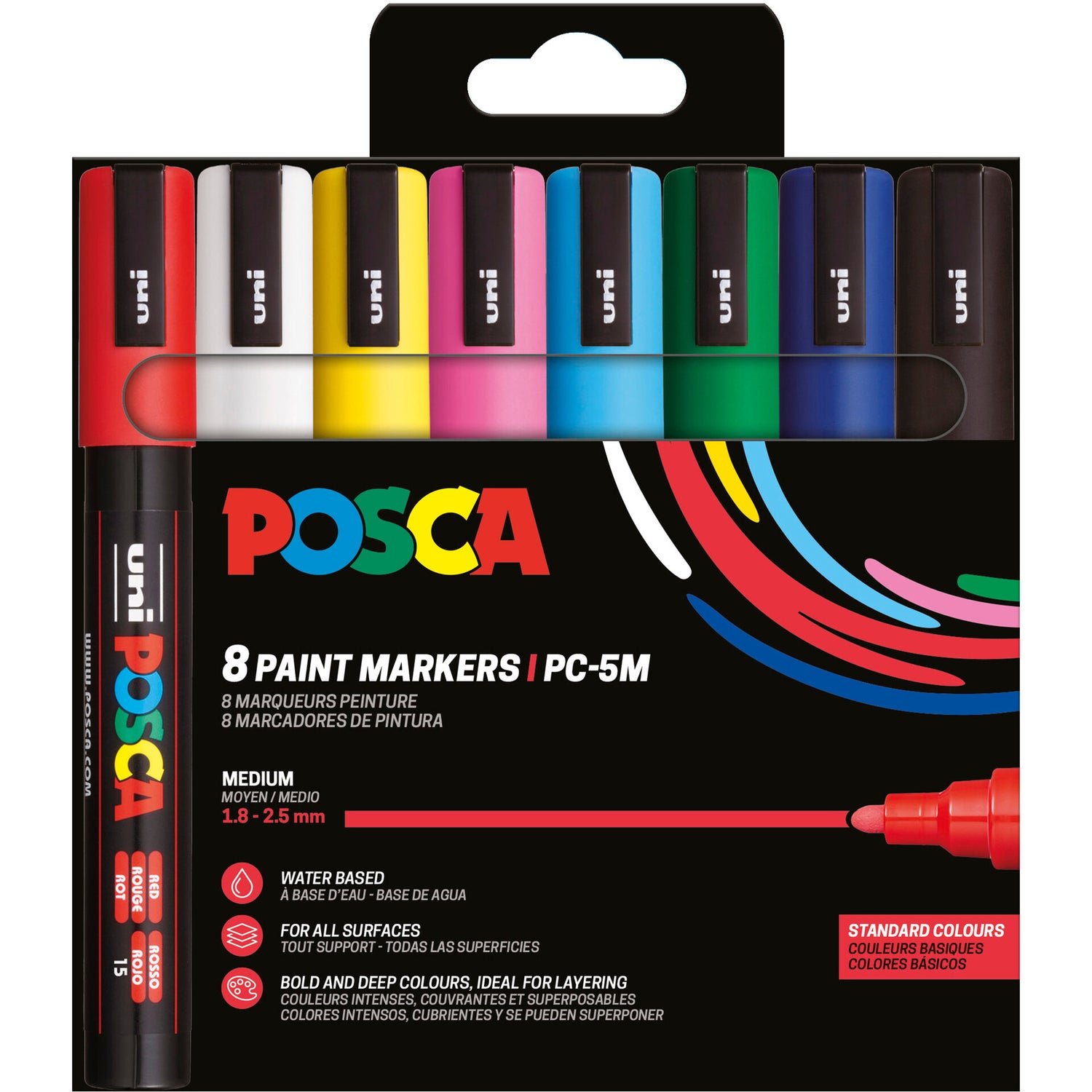 Marcador Posca Pc-5 M 8 P Basic Sortido 8 Unidades Uni