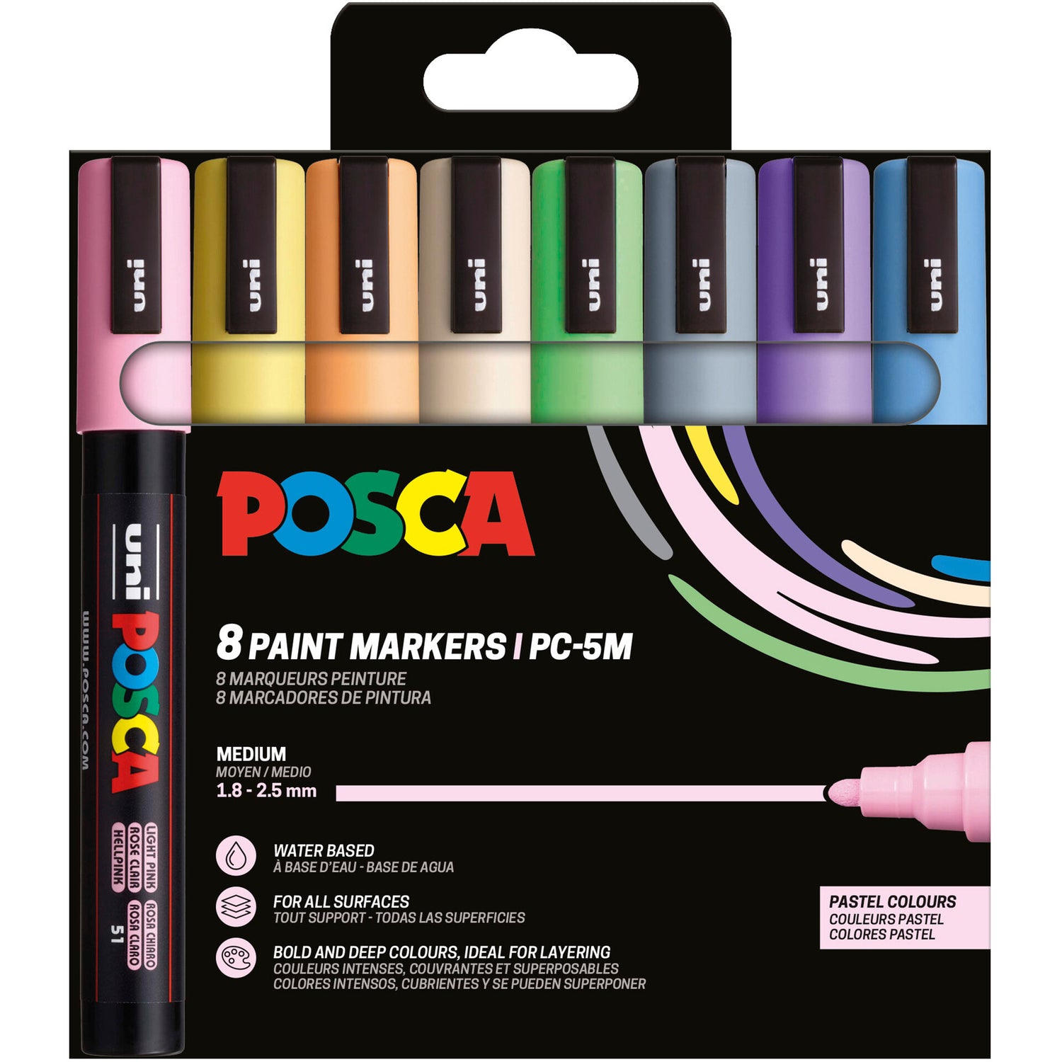 Marcador Posca Pc-5 M 8 P Pastel Sortido 8 Unidades Uni