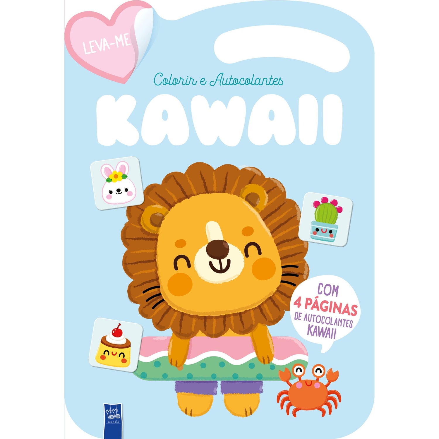 Livro Leva-Me Colorir E Autocolantes Kawaii - Azul de Yoyo Books