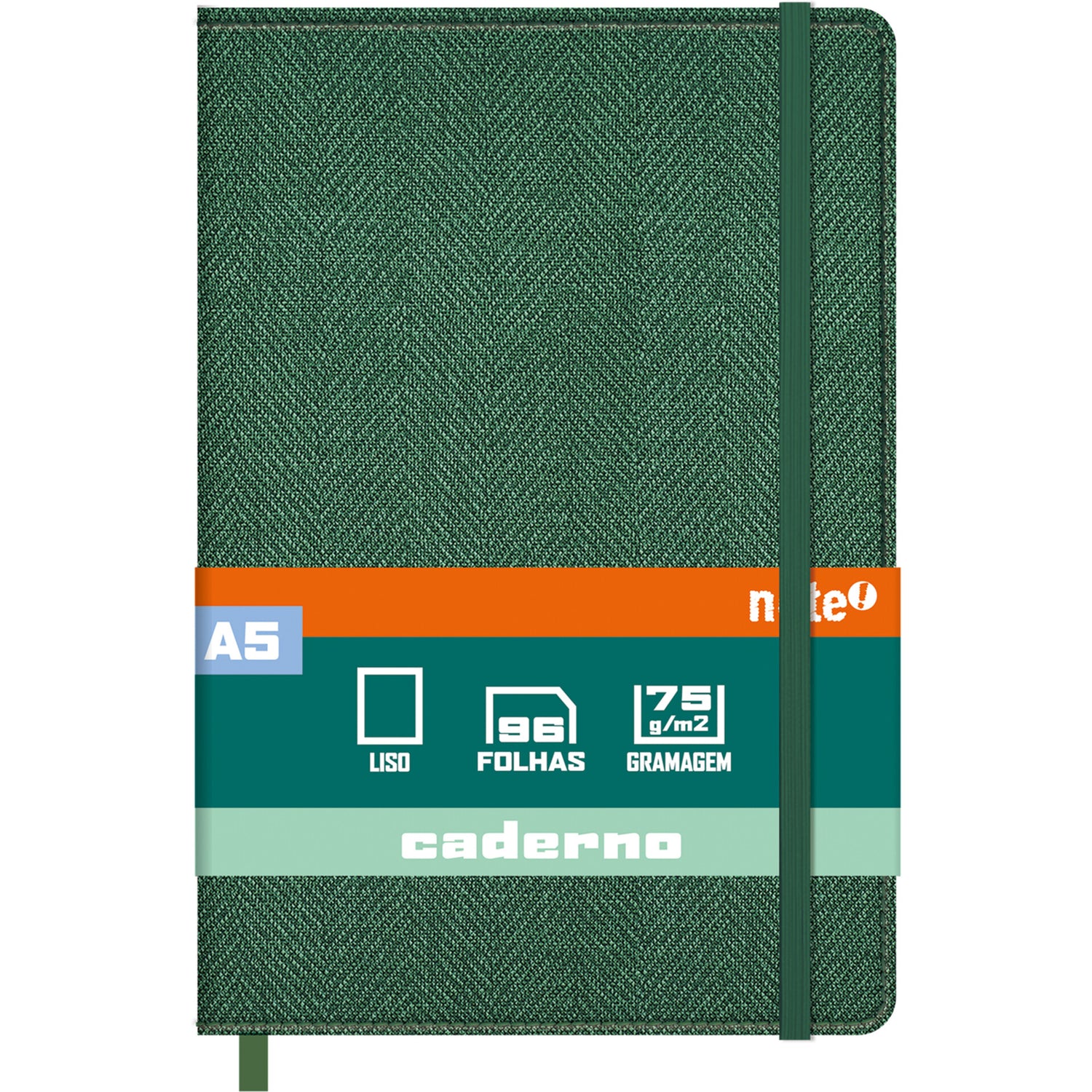 Caderno Agrafado A5 Capa Texturada com Elástico Liso (várias opções) Note!