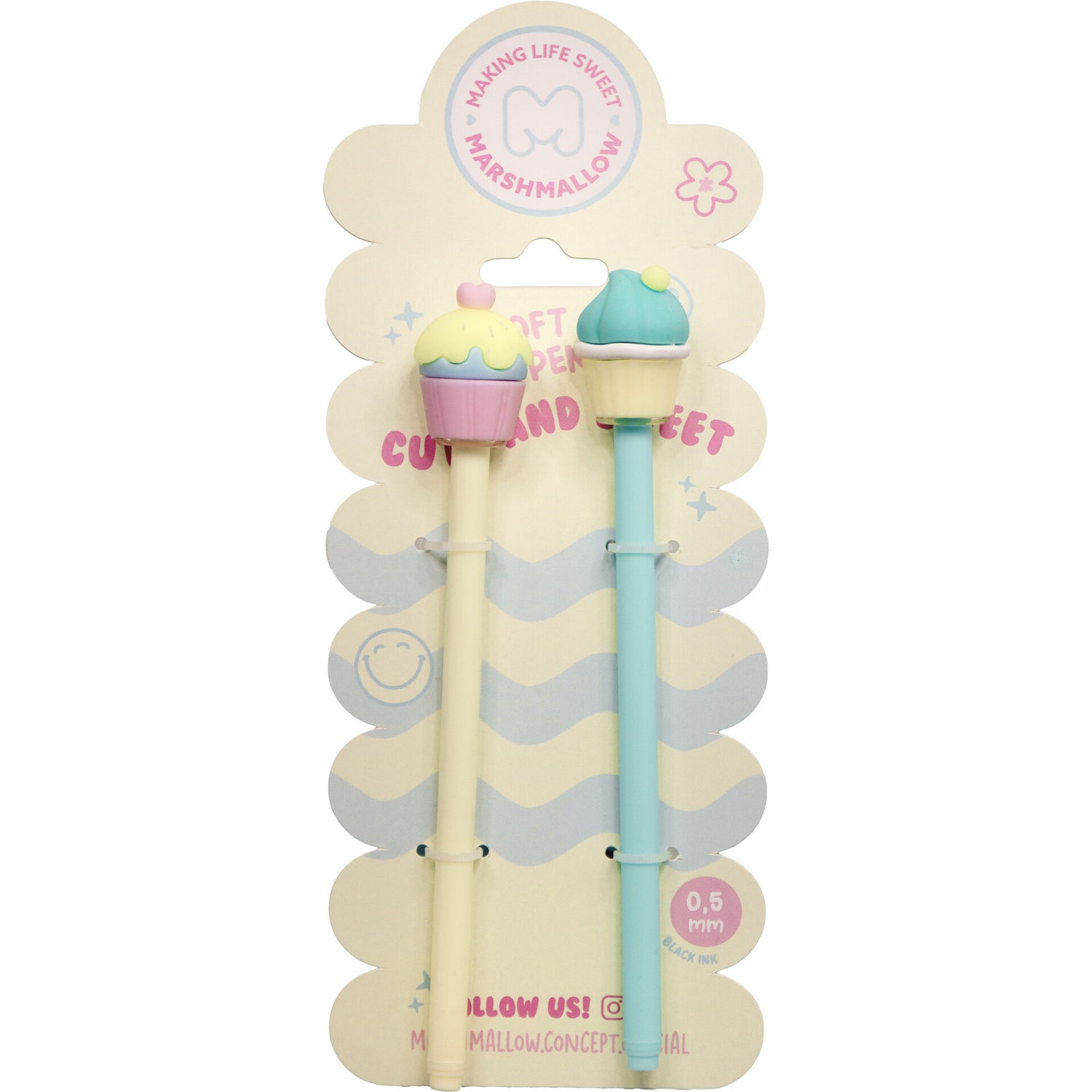Esferográfica Tinta Gel Cupcakes 2 Unidades Marshmallow