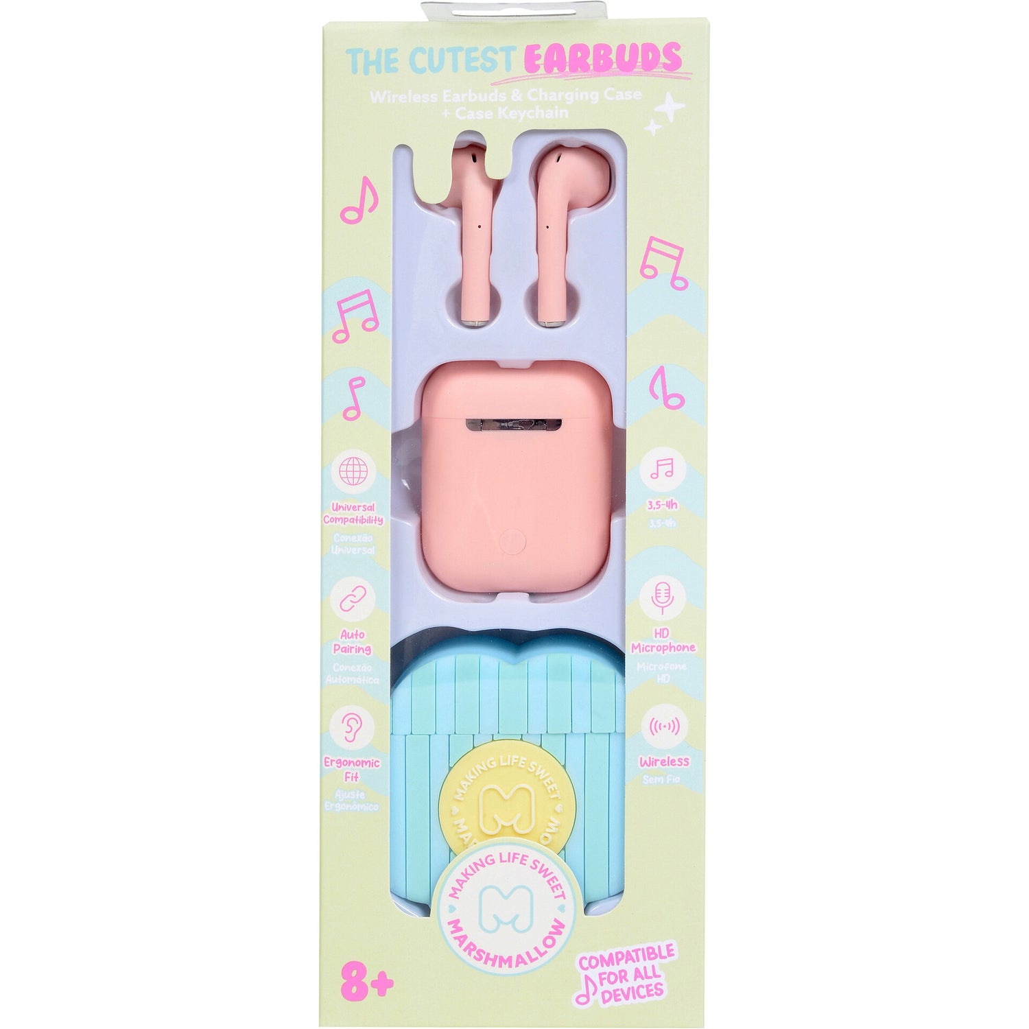 Earphones Com Caixa Flor Sortido Marshmallow