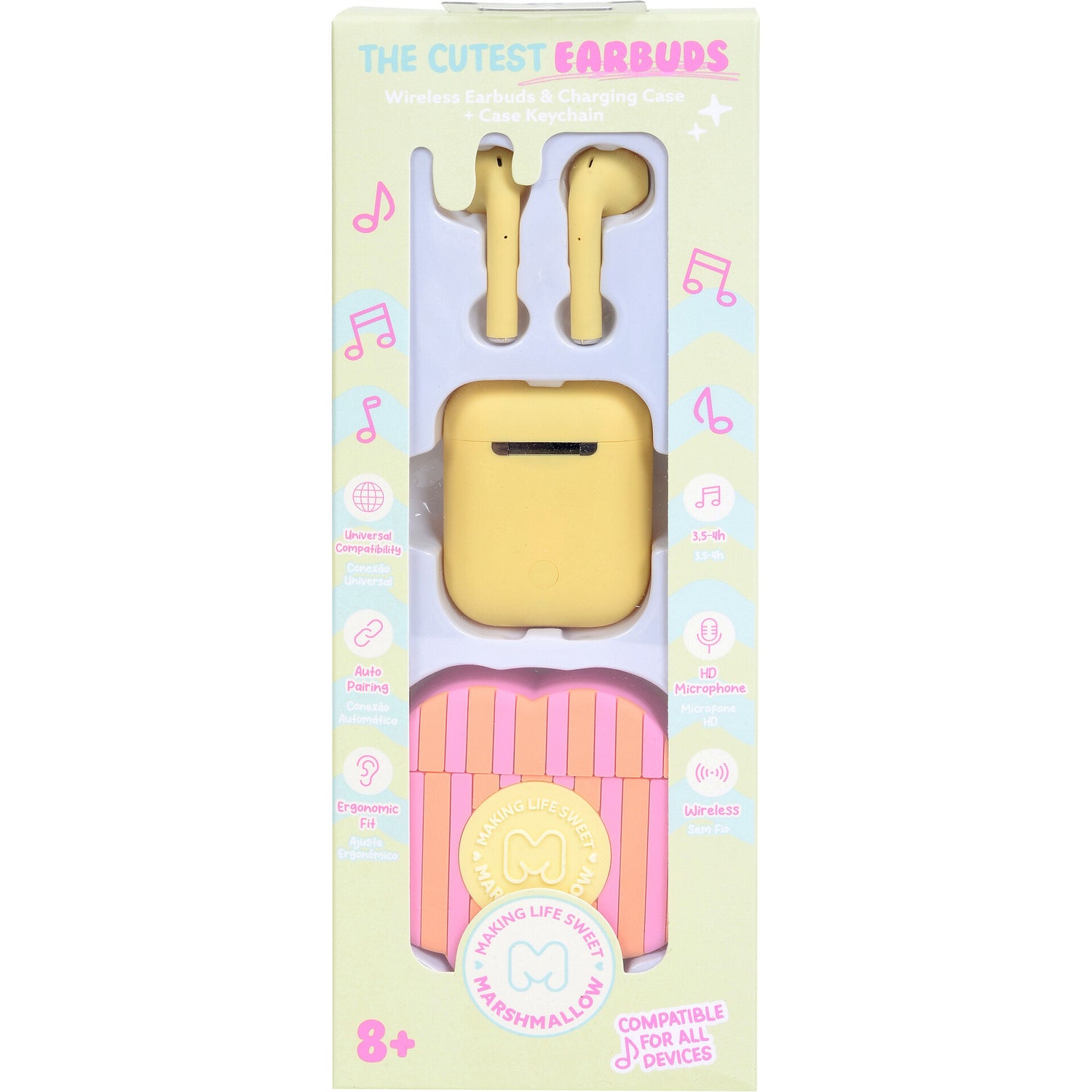 Earphones Com Caixa Flor Sortido Marshmallow
