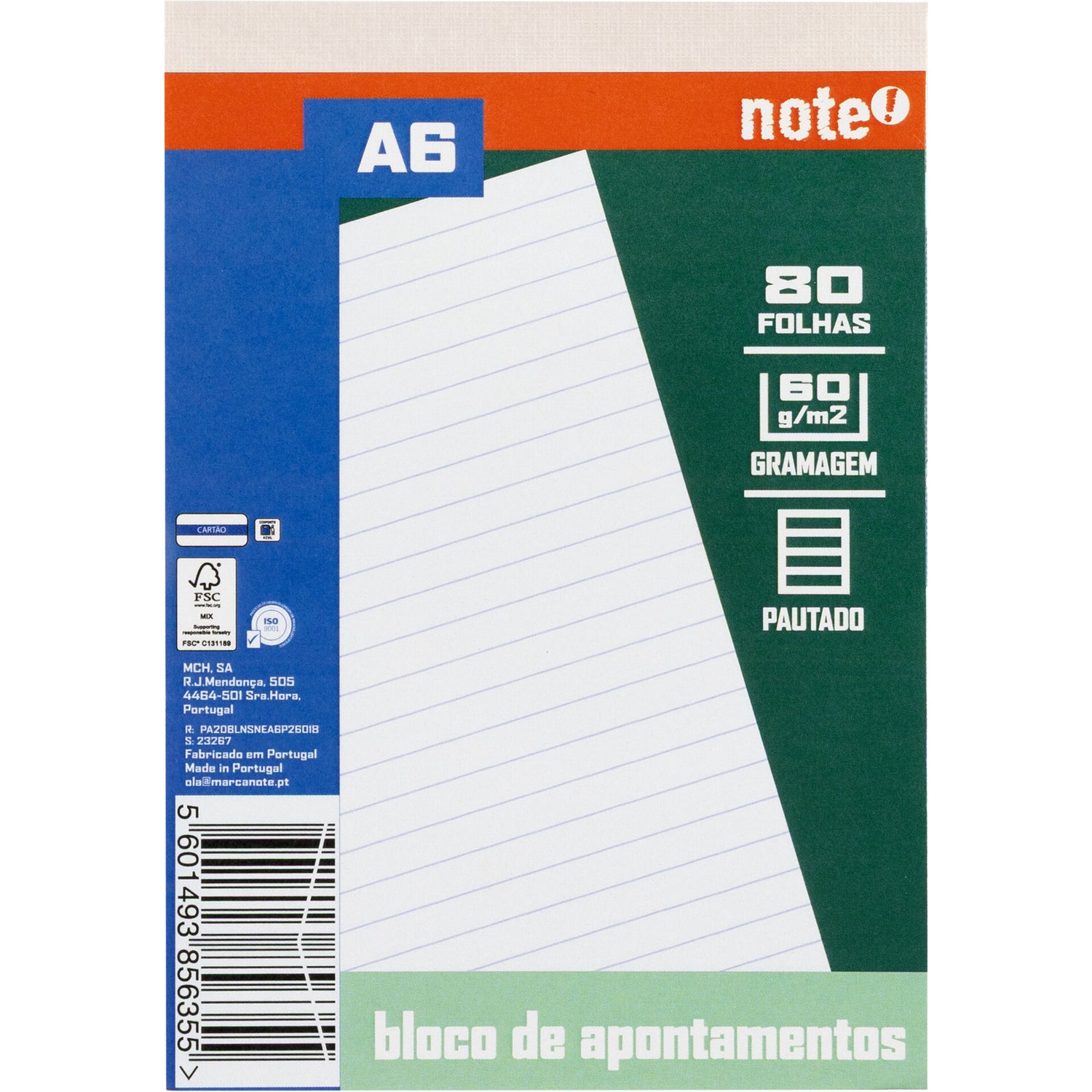 Bloco Apont A6 80 F 60 G P 26 Note!