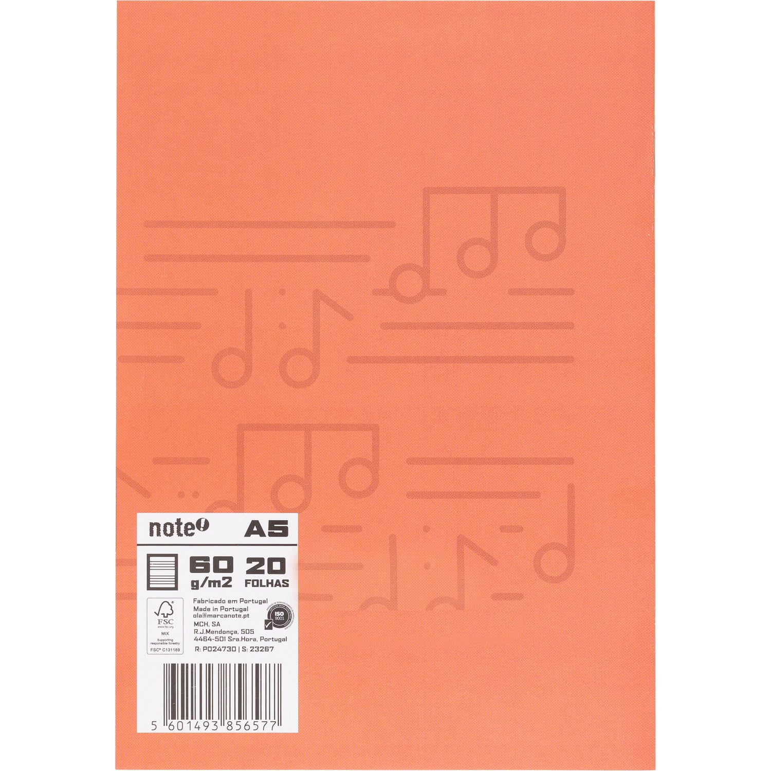 Caderno Música A5 20 Folhas 5 Unidades Note!