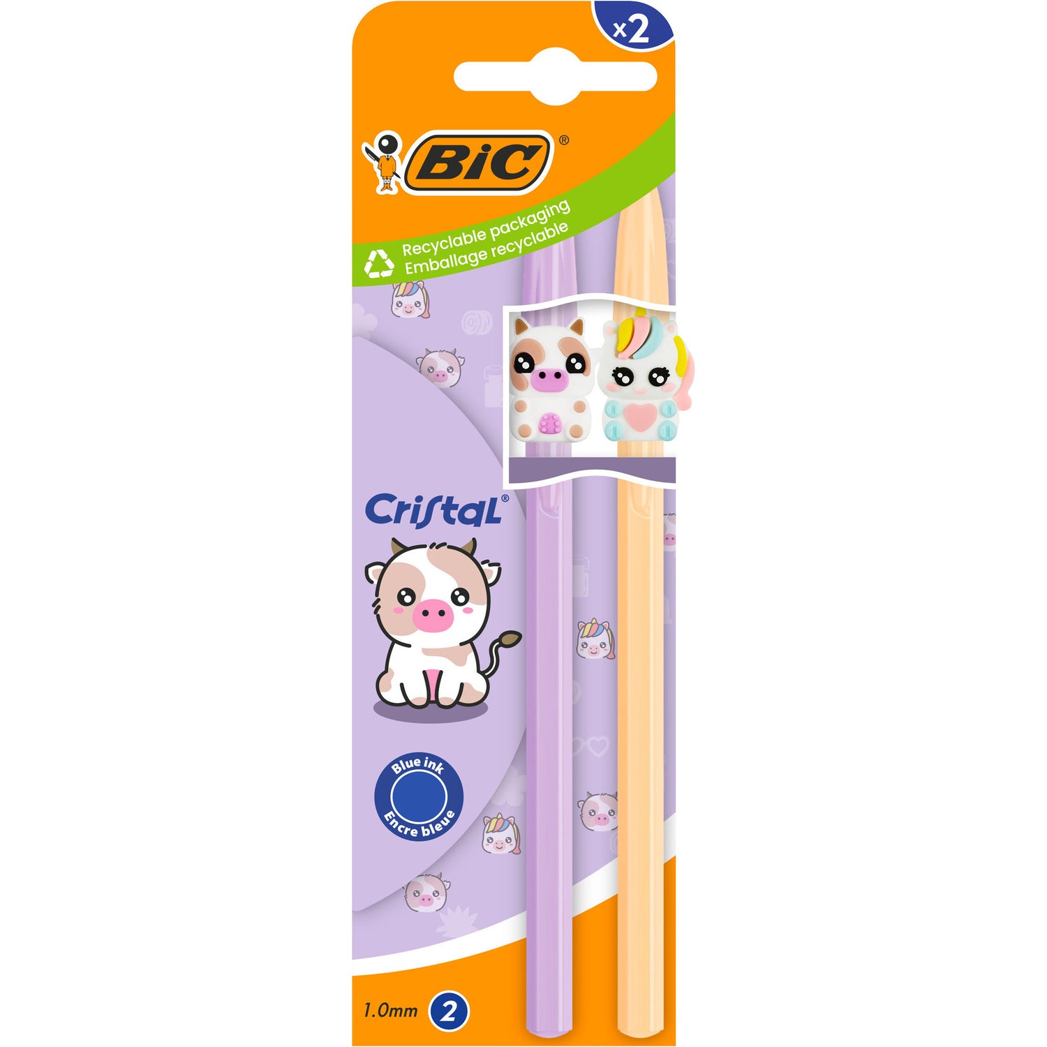 Esferográfica Cristal Vaca/ Unicórnio 2 Unidades Bic
