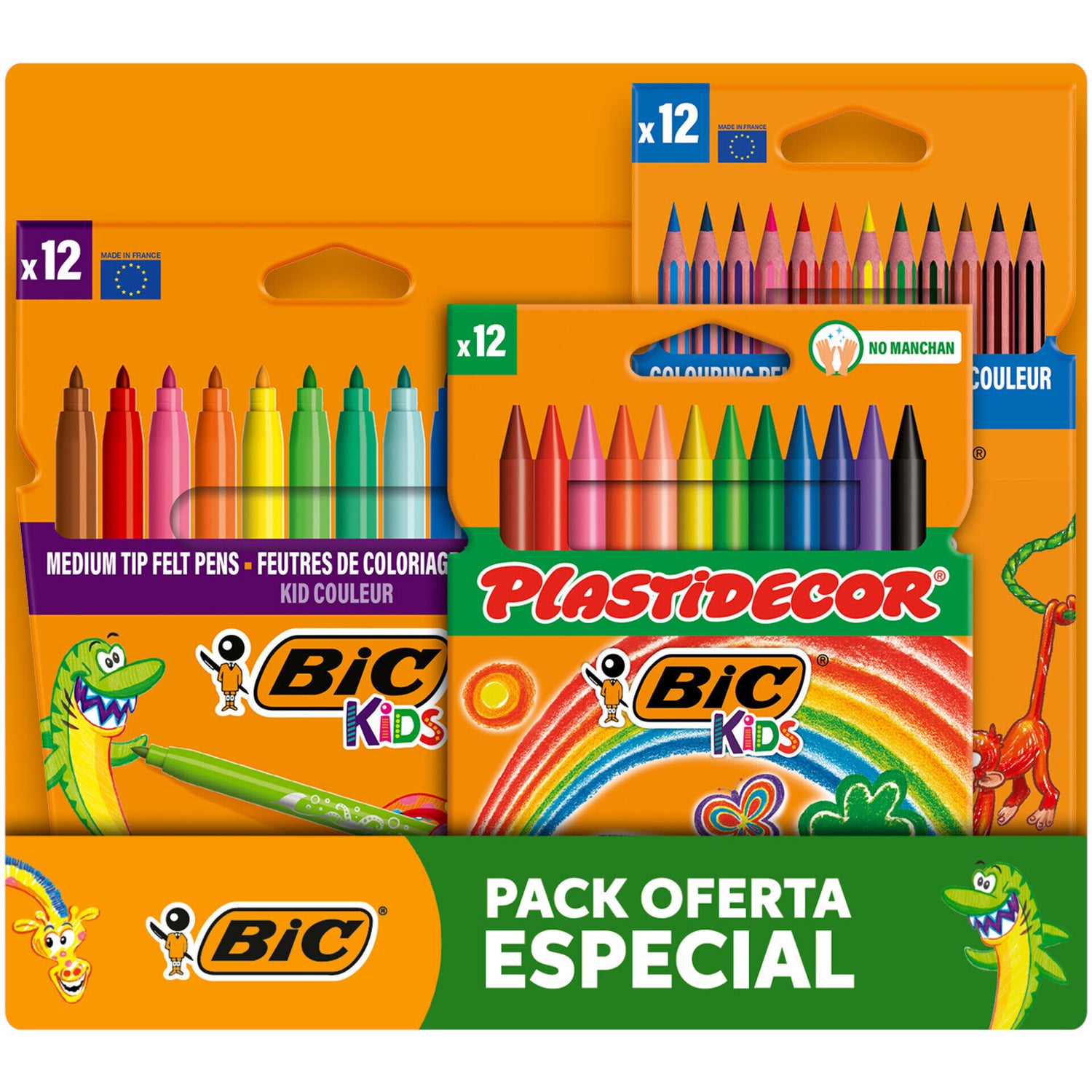 Pack Of Especial Cor Bic Kids 3 X12 Unidades