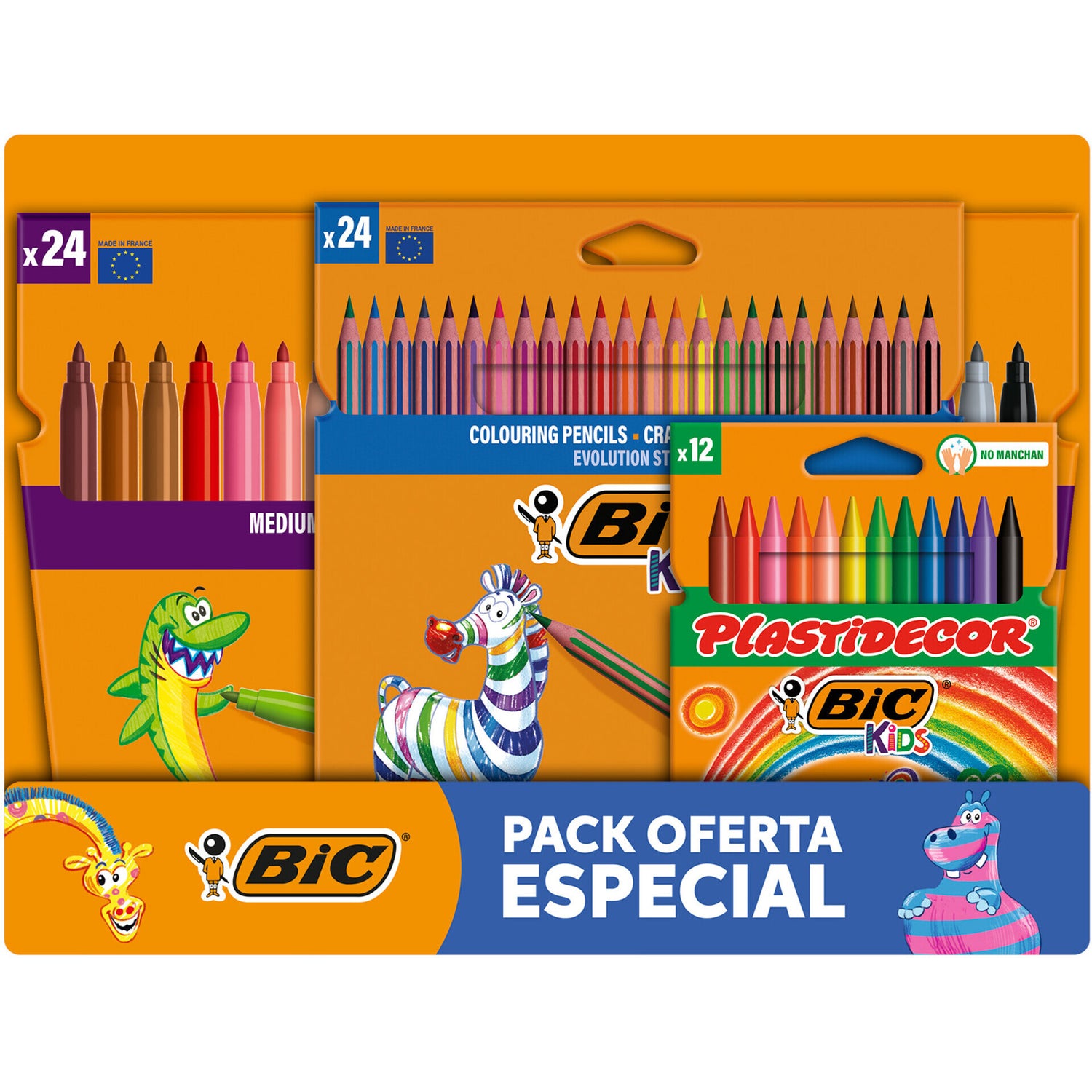 Pack Of Especial Cor Bic Kids 2 X24+12 Unidades
