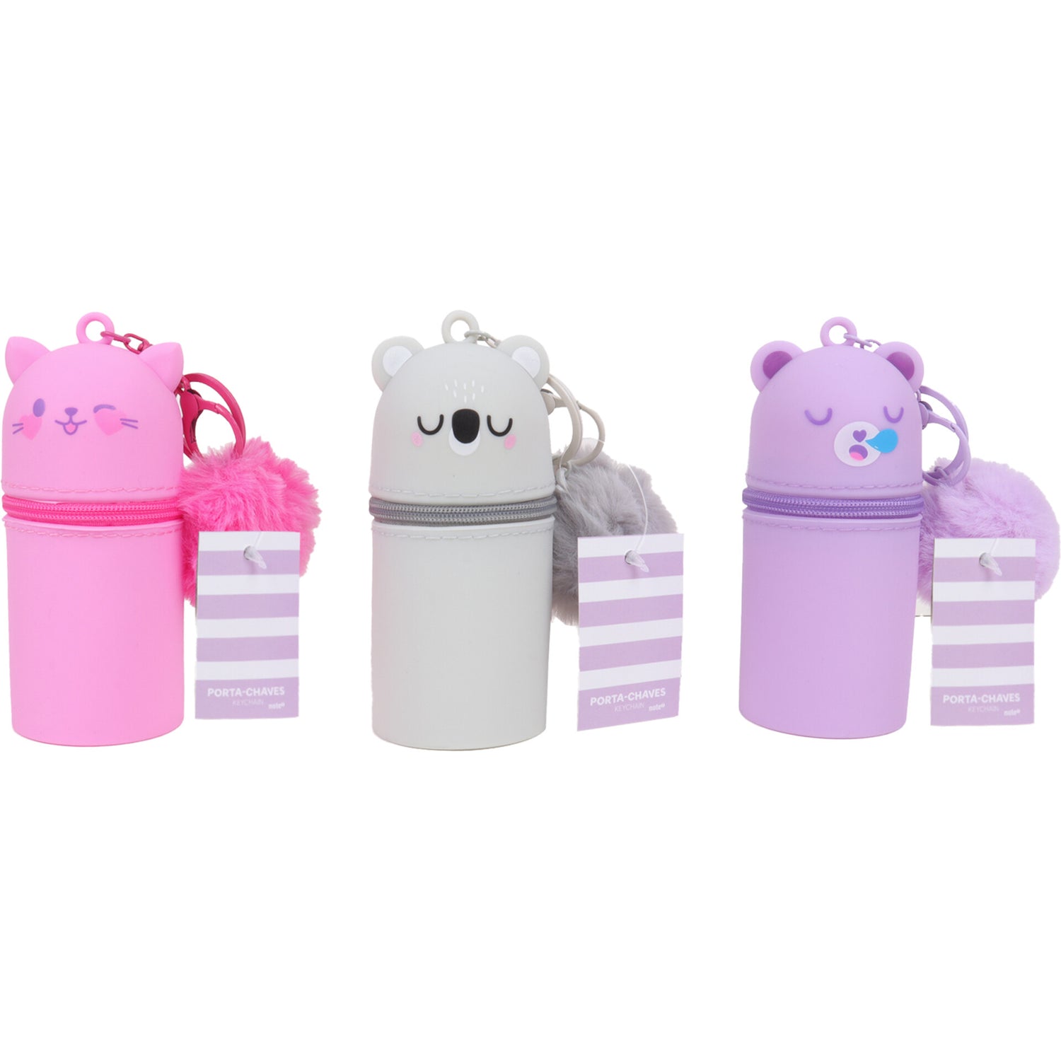Porta Chaves Mini Estojo Com Pompom Note!