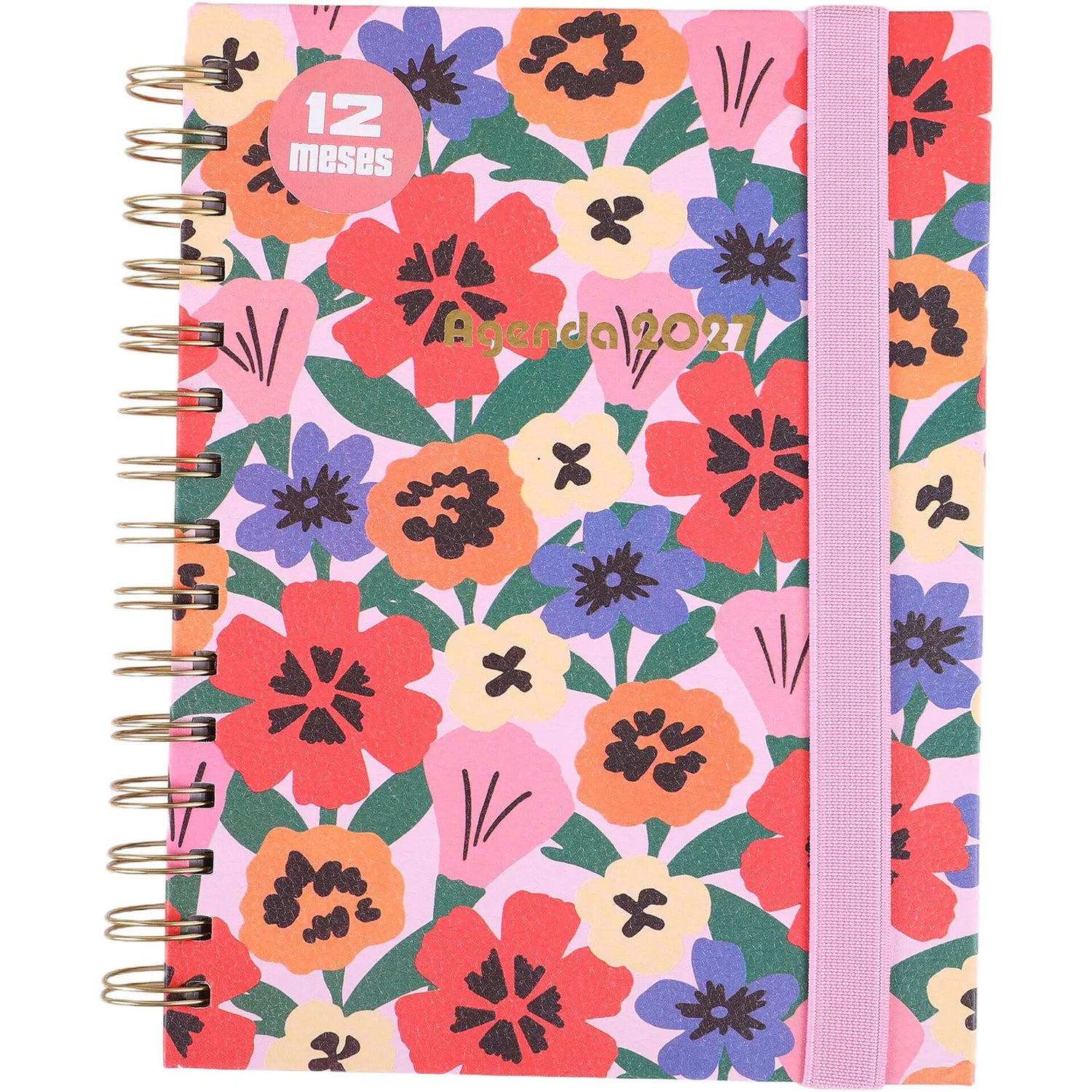 Agenda Formato A5 2027 Esp 12 M Sem Flowers Note!