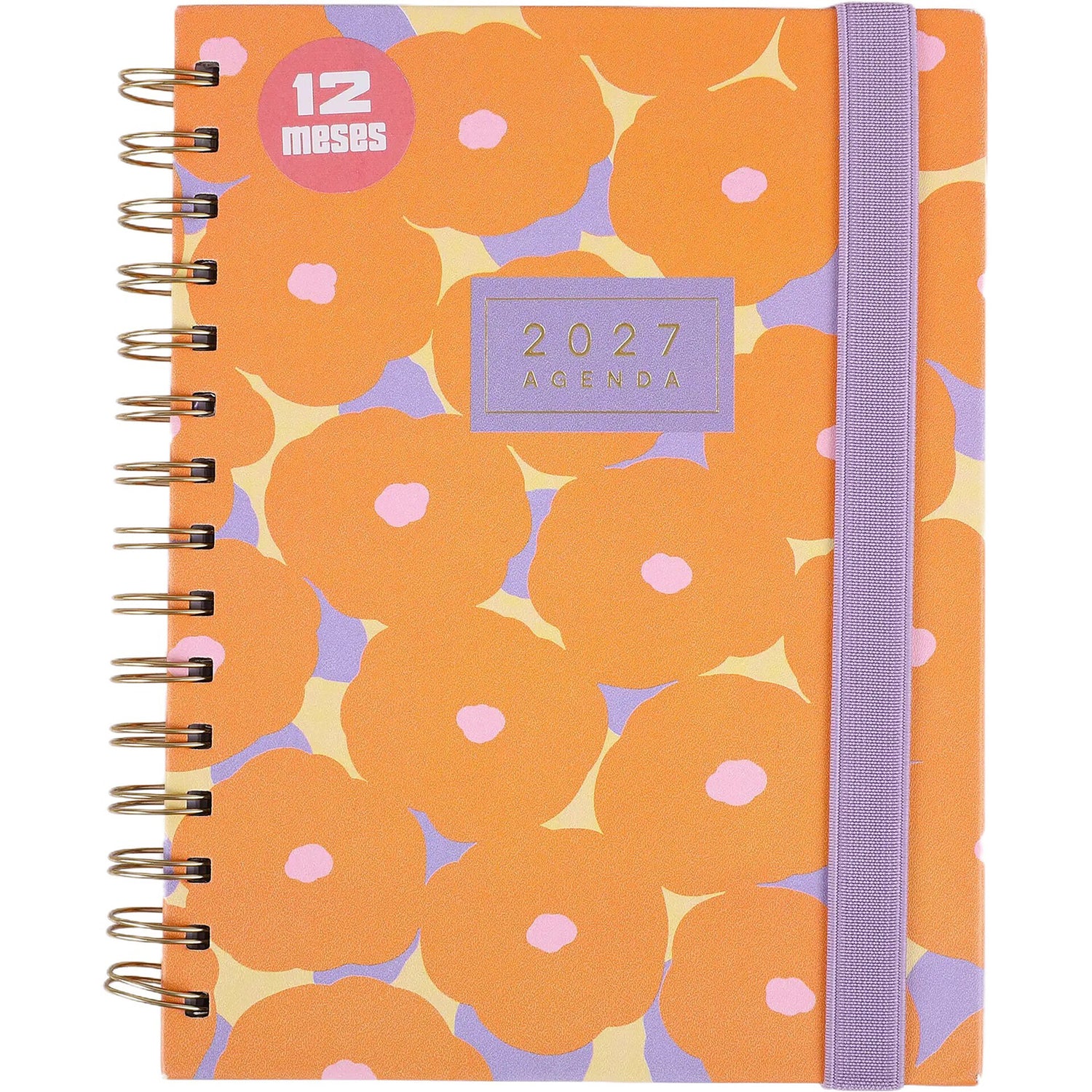 Agenda A6 2027 Esp 12 M Sem Flowers Note!
